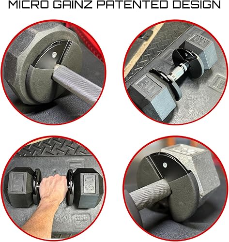 Miniatura 6 de Micro Gainz - Mancuerna fraccionaria de 1.25 libras, ideal para micro carga, (elegir color) 4 placas de peso fraccionadas, diseñadas para