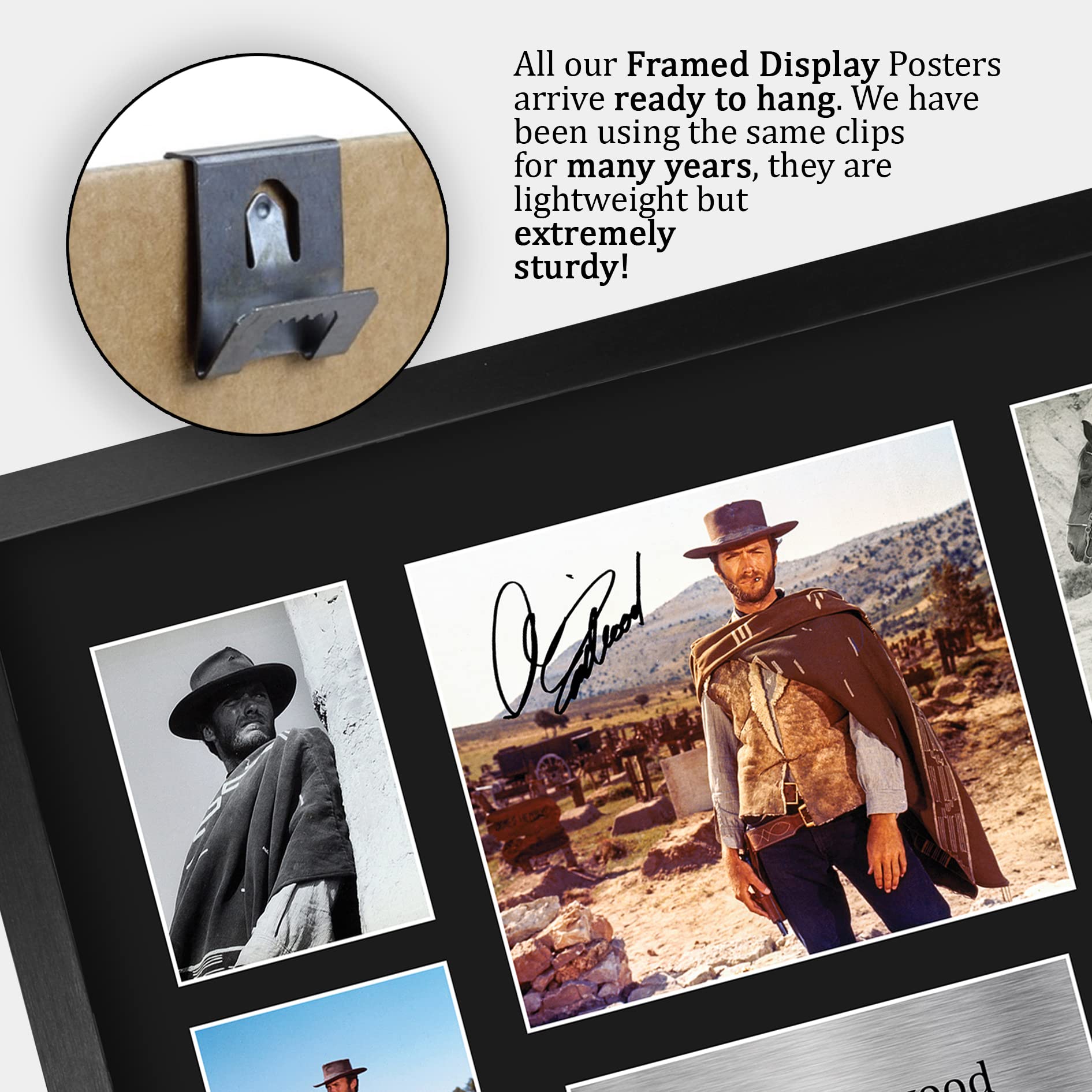 Dirty Harry A3 Bild Gerahmt - Clint Eastwood Filmposter Mit Autogramm