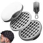 WTTORDE Silicone Curl Brush with Pick Comb, Hair Twist Curling Comb for Afro Curls, Small Holes Curler for Men Women Boy Girl, Gray, 1 Piece