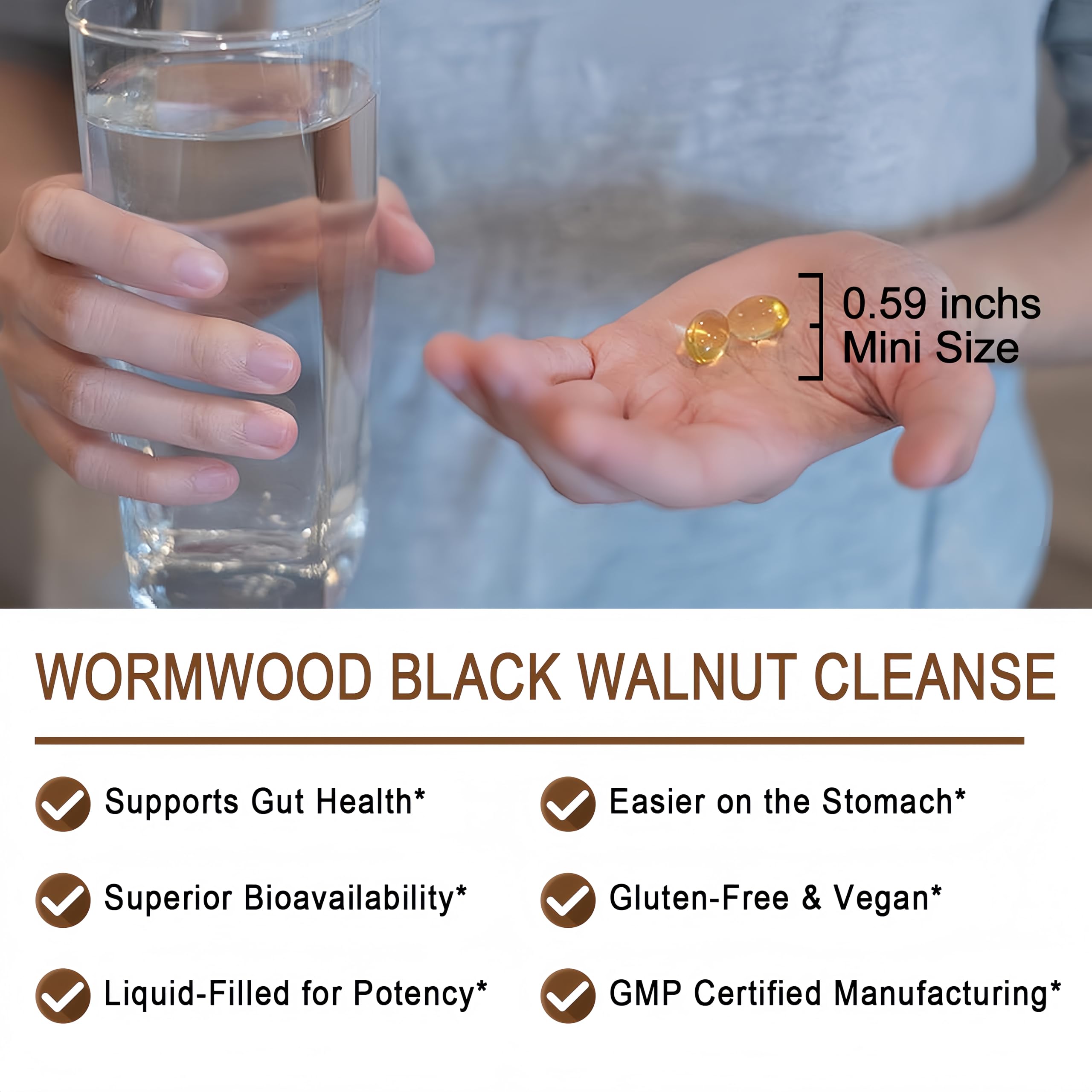 Wormwood Black Walnut Cleanse for Humans - High Absorption Wormwood Black Walnut Cloves Softgels for Digestive Cleanse Detox - Soursop Pumpkin Seed Oil of Oregano Turmeric Berberine - Non-GMO — Amazon image 7