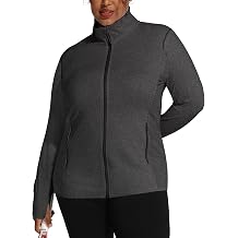 COOTRY Womens Plus Size Athletic Jackets Zip Up Lightweight Workout Running Track Jackets with Thumb Holes