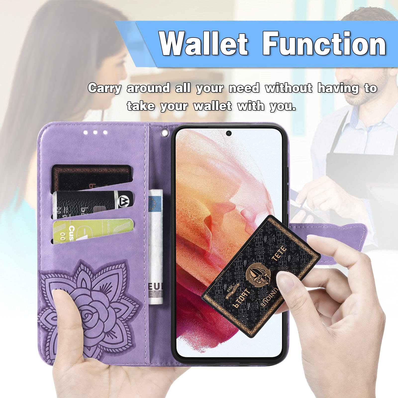 MOJIA Cover per Oppo A57 4G / A57s 4G, PU Custodia Antiurto Resistente