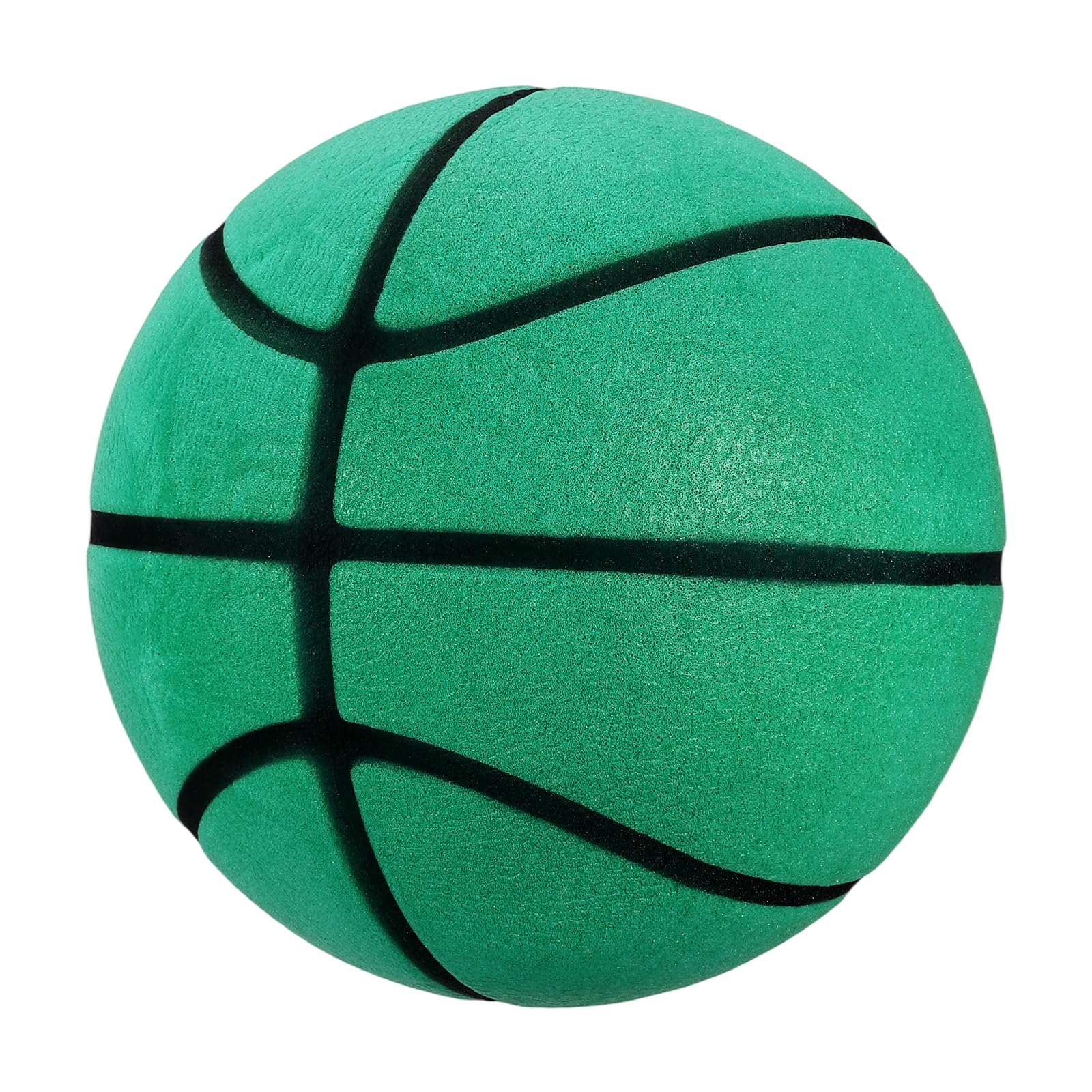 YELARXI Silent Basketball, Size 7 (9.4") Quiet Basketball High Density Foam No Noise 3D Sculpted Groove Bouncing Ball with Net Bag & Green-Fit for (Indoor Training/Dribbling Practice)