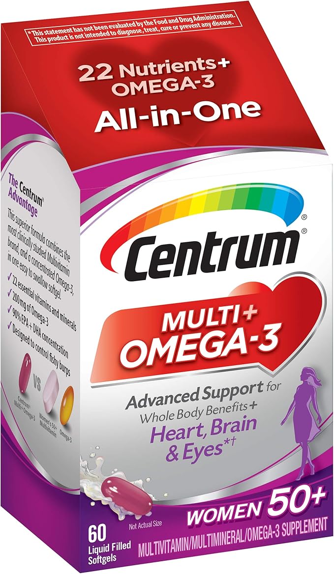 Centrum Multi + Omega3 (60 Count, 2 Month Supply) Adult