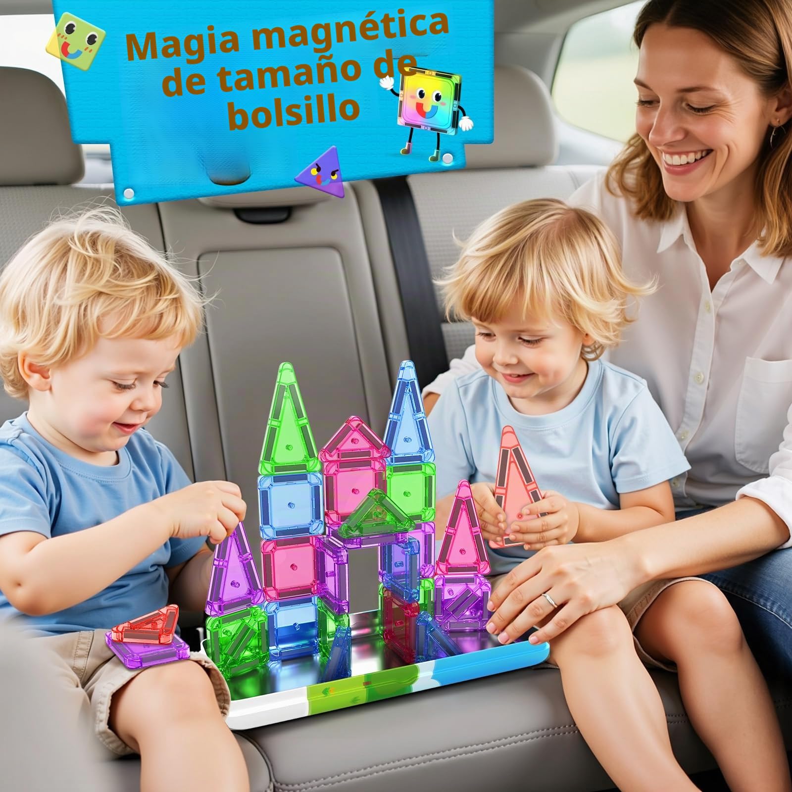 Bloques Magnéticos Construcción Niños, Mini Magnetic Blocks, Piezas Magnéticas Stem, Magnetic Tiles Juguete Sensorial Educativo para Niños y Niñas de 3 Años en Adelante Regalo Ideal