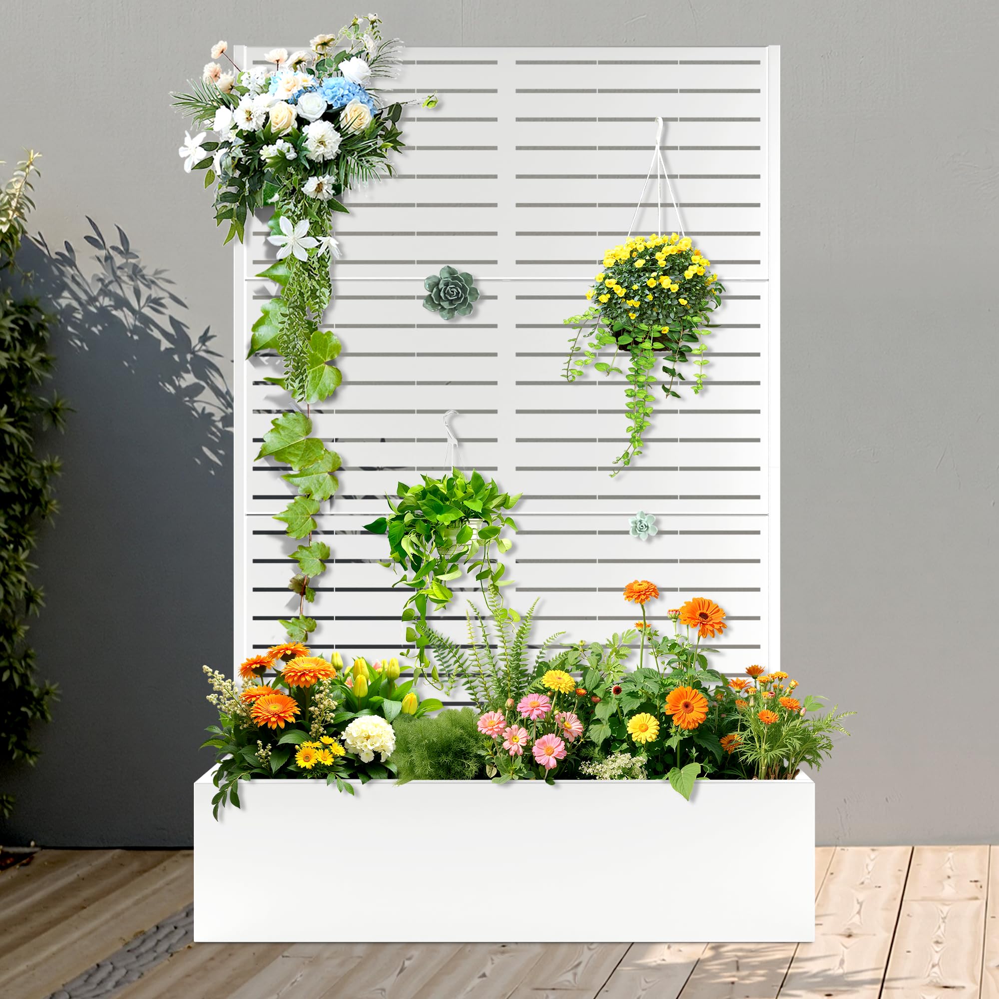Outdoor Privacy Screen Planter - Metal Trellis -16 Outdoor Privacy Screen Planter - Metal Trellis -16