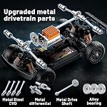 1:16 Échelle RC Monster Truck, télécommande 2,4 GHz rapide RC Voiture 36km/h 4WD Véhicule électrique hors route à double accumulateur, drift & Pneus hors route, entraînement en métal et LED Lumières