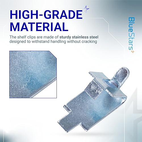 Miniatura 3 de BlueStars 920158 Clips para estante de congelador  Soporte de acero inoxidable para refrigeradores, soporte de estante de refrigerador de