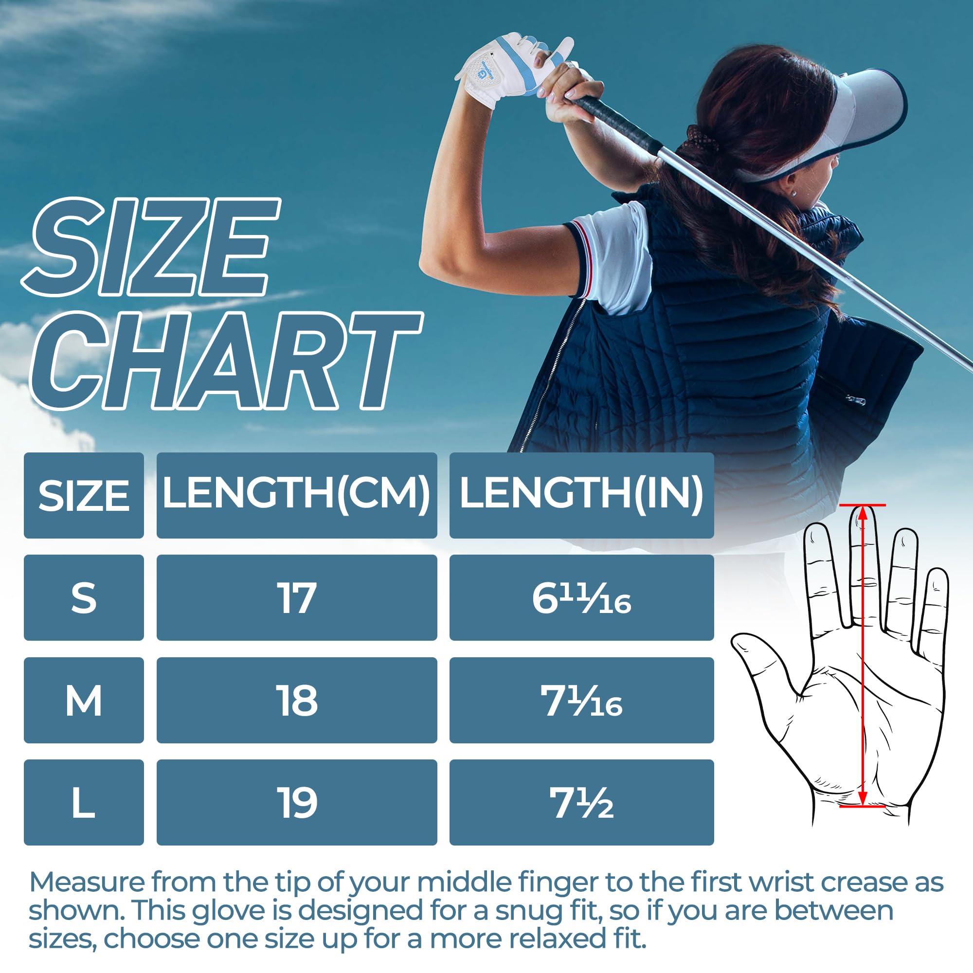 GIAMZONP Womens Golf Glove for Left or Right Hand 1 Pack, Breathable Lightweight Ladies Golf Glove with Non-Slip Grip for Women Golfers - Image 5