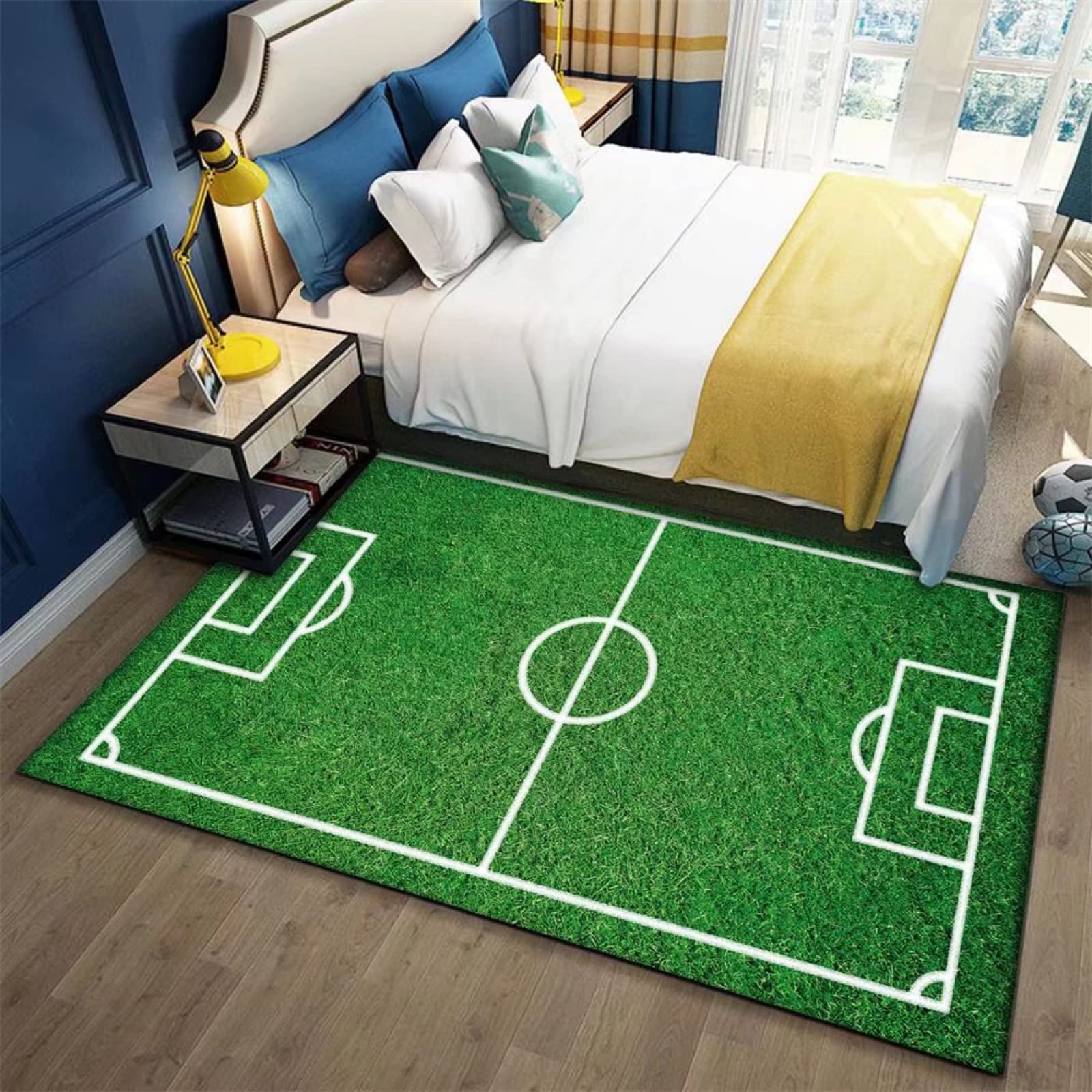Tapis salon pas cher motif football et tapis chambre enfant garçon 60x90