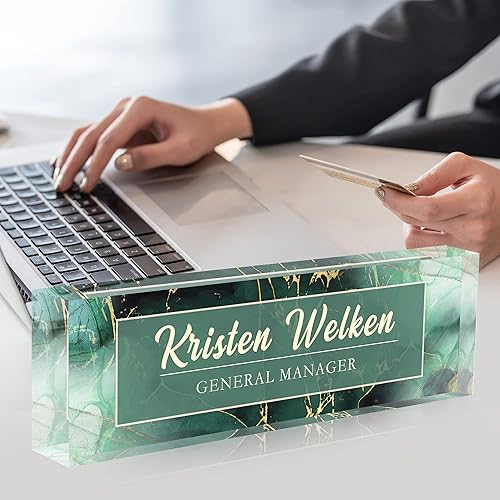 Miniatura 2 de Placa de nombre de escritorio personalizada, placa de nombre acrílica personalizada para decoración de escritorios, regalos de agradecimiento a los