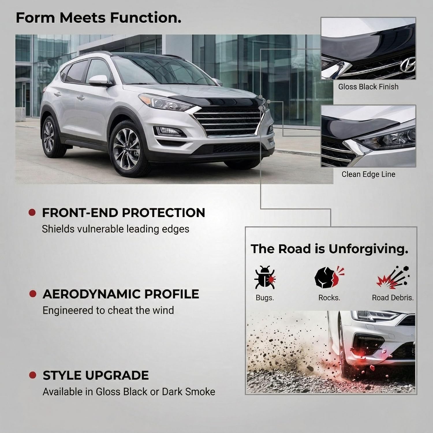 Hood Deflector Guard fits Mercedes X-Class 2017-2026 EU Bugflector Bug & Bonnet Shields, Black ABS Hood Protector, Protects from Particles & Bug, All Weather Car Exterior Accessories