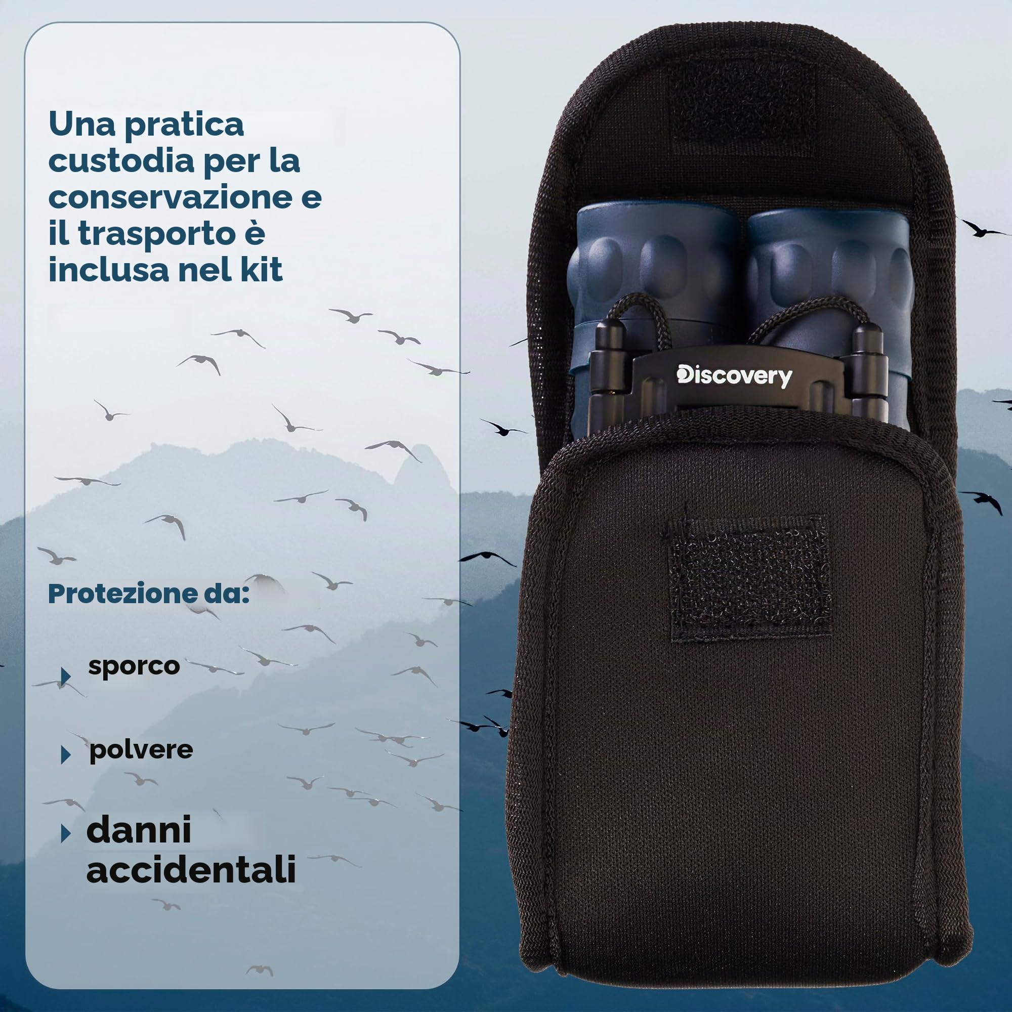 Discovery Gator 16x32 Binocolo Tascabile Da Viaggio, Perfetto Per Il Birdwatching e L’Osservazione Della Fauna, Il Turismo, L’Escursionismo, I Concerti e Gli Eventi Sportivi | Ottiche BK-7 Multistrato, Con Cinghia e Custodia, Ideale per Birdwatching, Osse