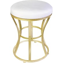 Vanity Chair, Small Velvet Vanity Stool & Ottoman Bench for Bathroom, Dorm
