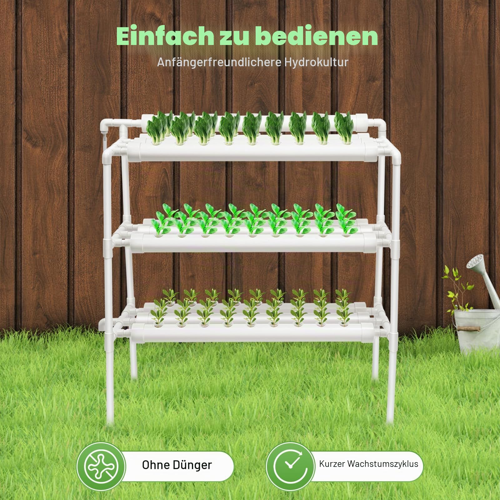 Hydroponic Growing System Hydroponic System Indoor Hydrokultur Growkit 90 Pflanzenstandorte 3 Lagiges Pflanzen Gemüse Werkzeug Vertical Farming mit Wasserpumpe