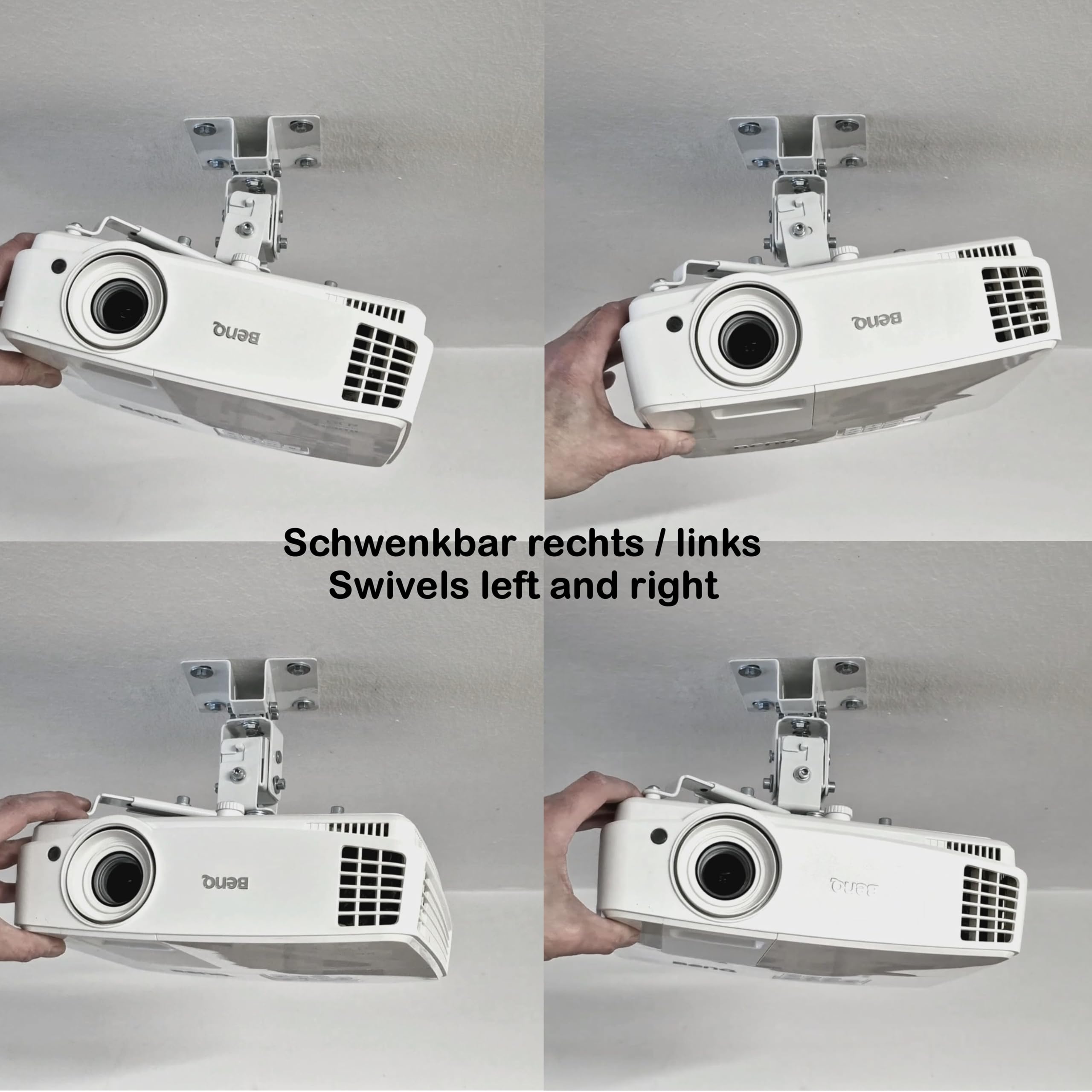 Supporto da soffitto per proiettore BenQ TH575 TK710Sti TH671ST LW650, montaggio a soffitto, perfettamente preparato, fissaggio stabile per sale conferenze, scuole (per BenQ TH575 TK710Sti TH671ST