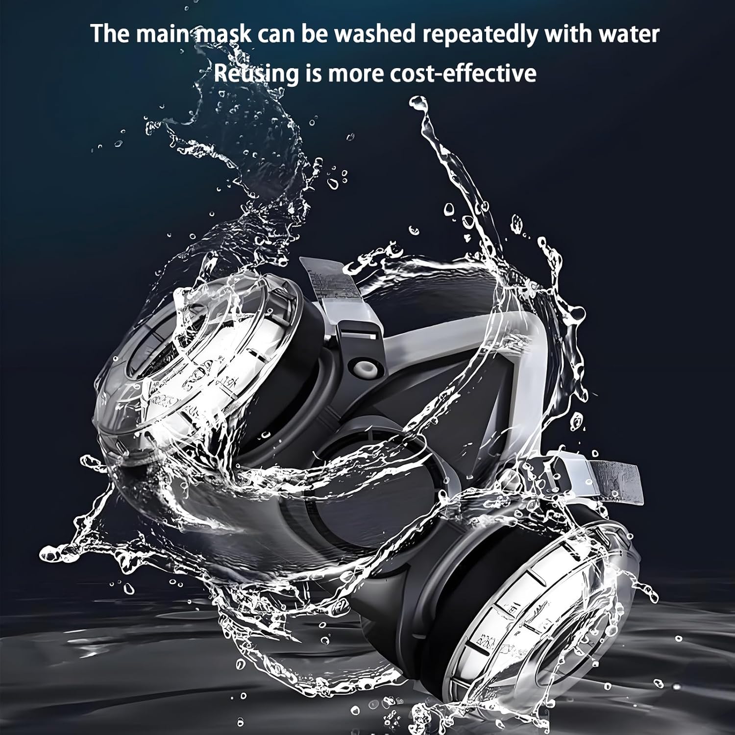 Respirator Mask with Filters and Safety Glasses, 20 Spare Dust Pads, Reusable Half Face Spray Paint Mask for Painting, Sanding, Welding, Construction Work and Dust - Image 4