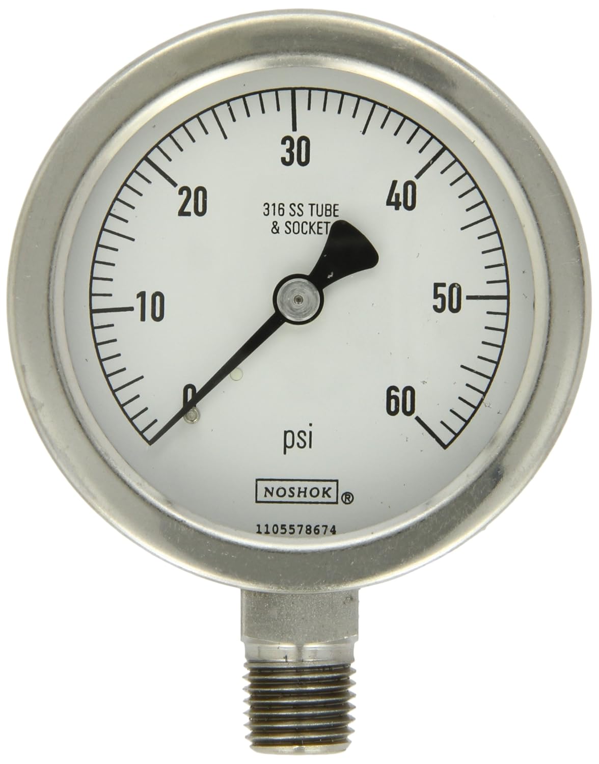 NOSHOK 500 Series Stainless Steel Liquid Filled Dial Indicating