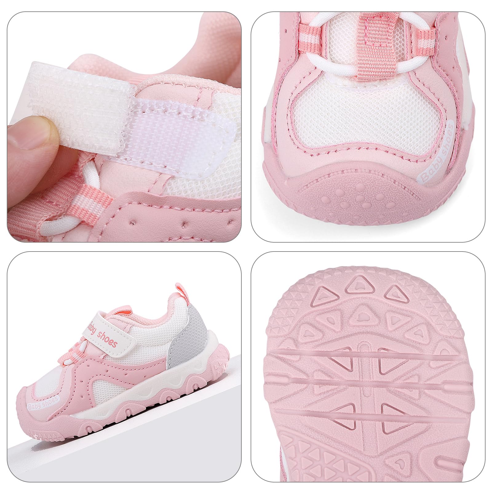 LACOFIA Chaussures Premier Pas Bébé Garcon Fille Basket Enfant avec Semelle Antidérapante en Caoutchouc
