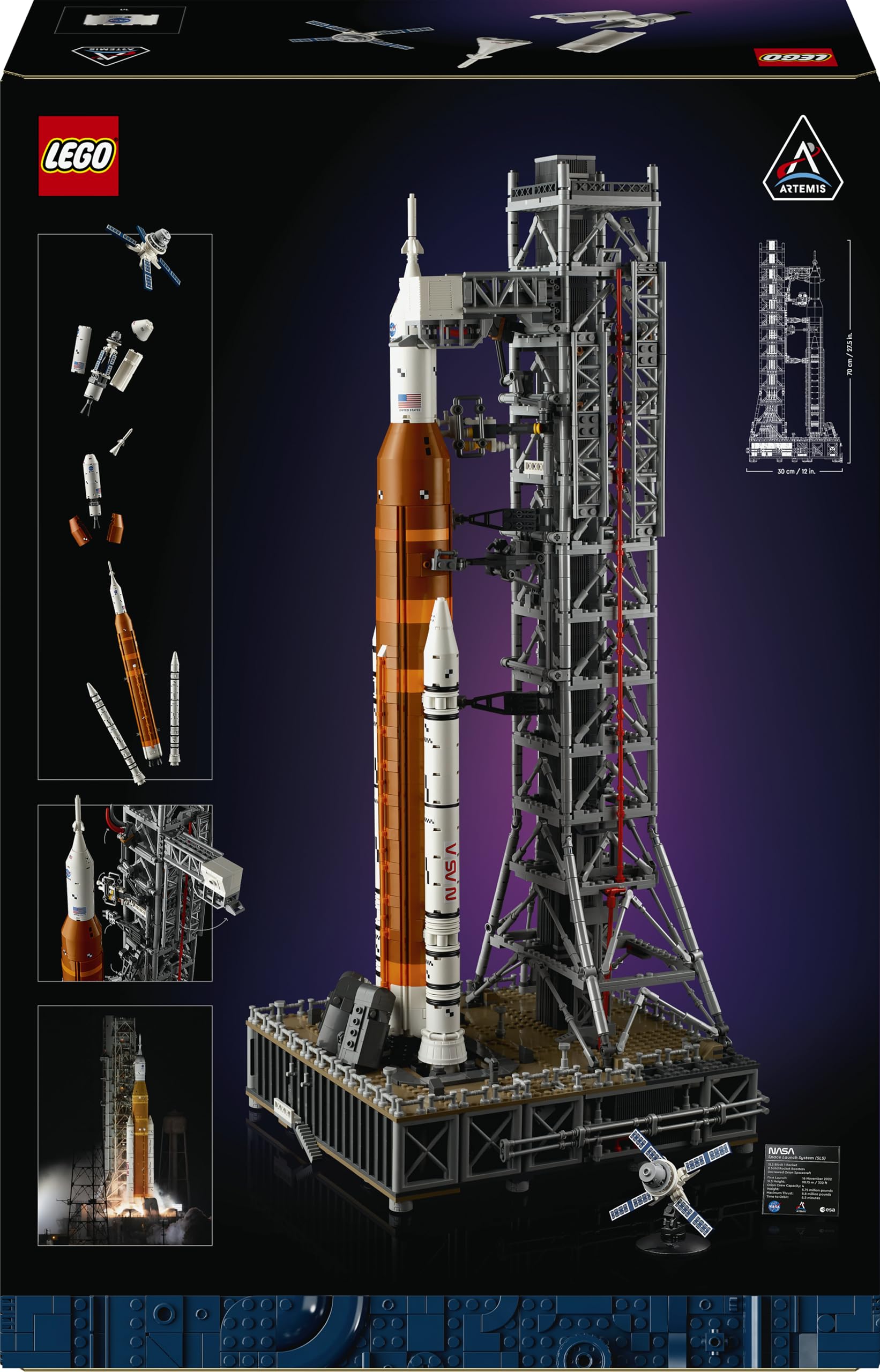 LEGO Icons Sistema di Lancio Spaziale NASA Artemis, Modellino da Costruire di Razzo con Stadi Separabili, Torre di Lancio e Modulo Orion, Idea Regalo da Collezione per Adulti a Tema Spazio 10341