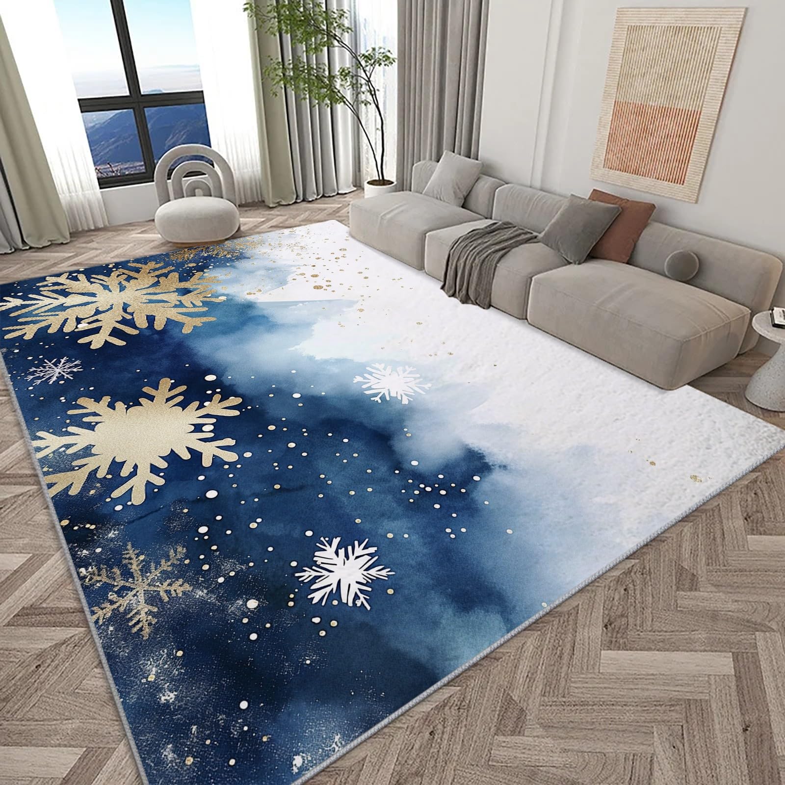 Tapis salon lavable en machine de 80x150 cm parfait pour protéger le couloir