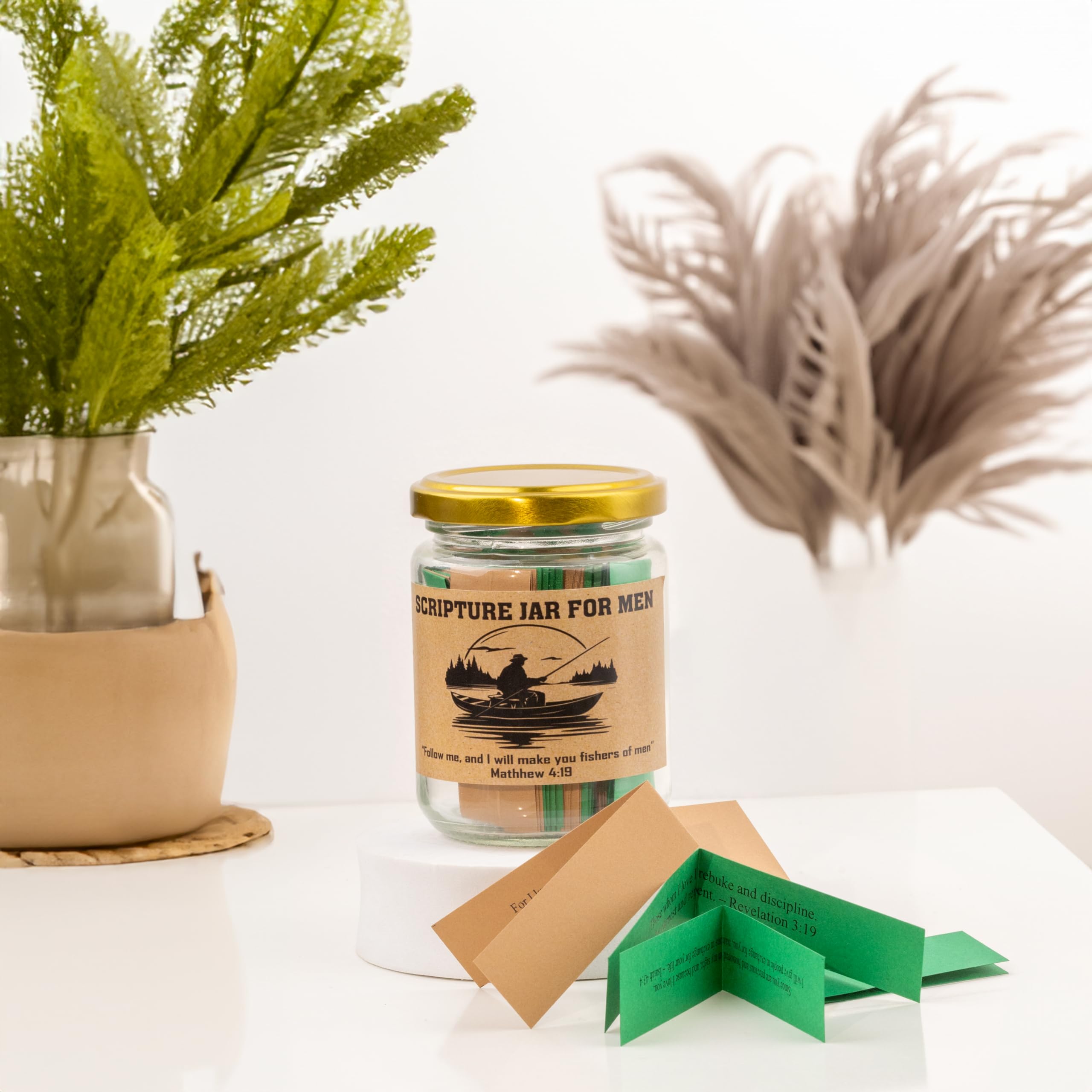 HY KOREA Men’s KJV Bible Verse Jar, 60 Scriptures for MEN, Encouragement, Christian gift for men, King James translation, Father’s Day, Gift for Dad