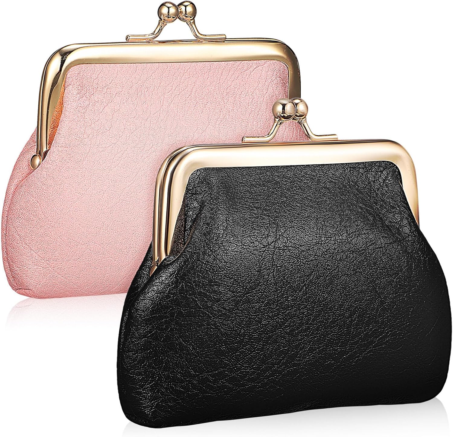 SOIMISS コインパース スモール PUレザー 小銭入れ 2パック カーコインホルダー クラスプ付き 表示