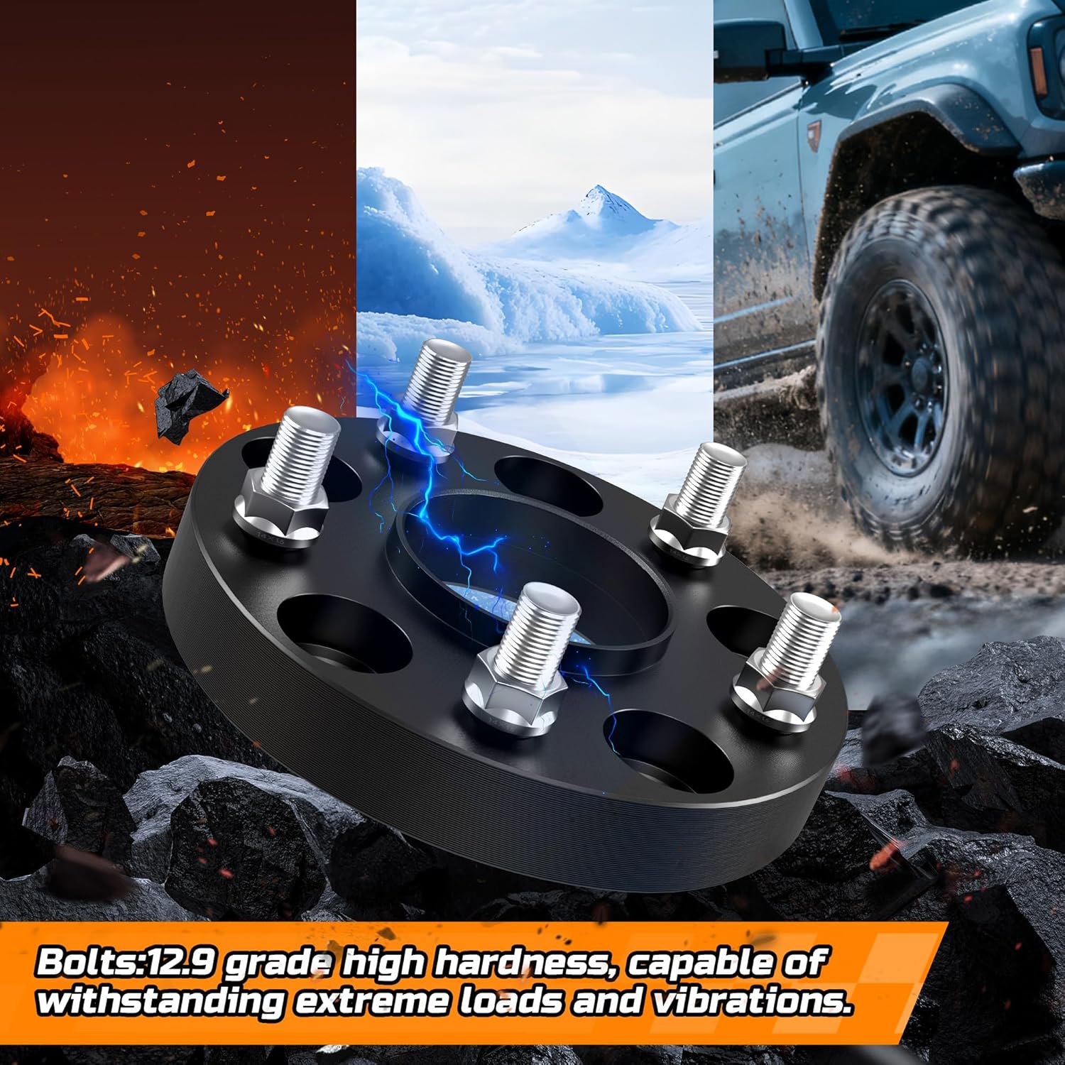 4Pcs Black Hubcentric Wheel Spacers 1" Thick 5x120mm M14x1.5 Studs 66.9mm Hub Bore Compatible for Chevy Camaro Impala Equinox Malibu Cadillac XTS XT4 CTS CT5 CT6 Buick Lacrosse Regal 5 Lug - Image 6