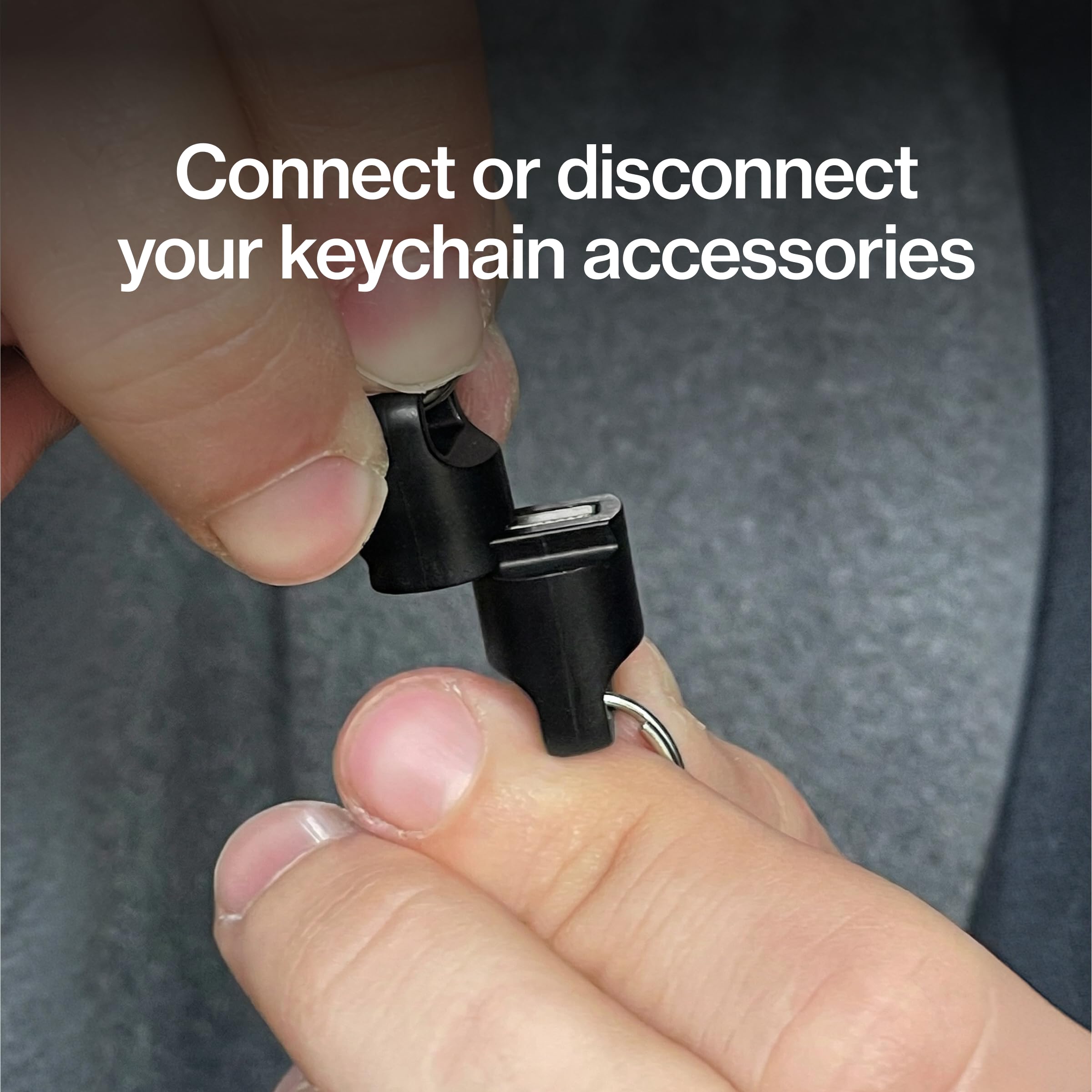 KeySmart MagConnect Pro Magnetyczny uchwyt na klucze do torebki, breloczki do kluczy samochodowych – zdejmowany brelok do kluczy szybkiego zwalniania, Czarny (3 szt.), 3 Pack
