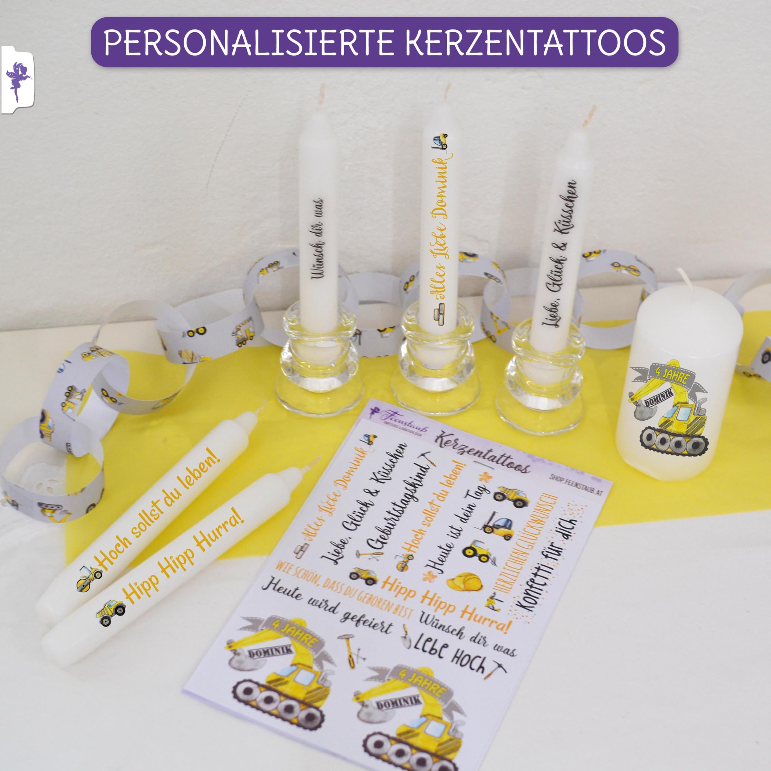 Feenstaub Kindergeburtstag Mottobox, Baustelle, Kindergeburtstag Deko, Bagger Geburtstag, Baustellenparty Party Set, Einladungskarten, Baustellen Deko, Kindergeburtstag Bauarbeiter