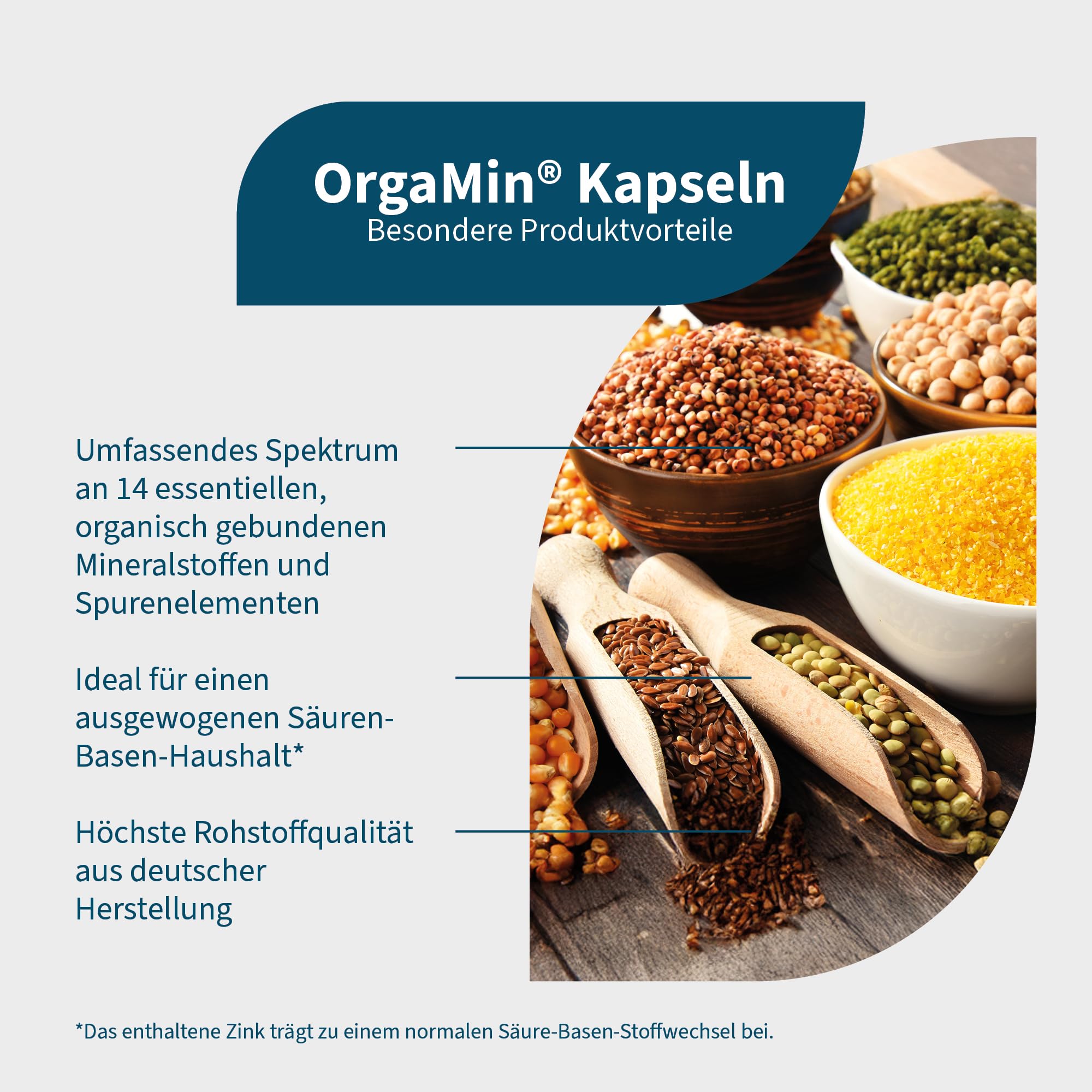 NatuGena OrgaMin Kapseln Säure-Basen-Haushalt, je 450 mg Kalium & Magnesiumcitrat pro Tagesdosis, 14 Mineralstoffe, hoher Magnesiumanteil, Selenkomplex, 300 Kapseln (1 Monats Packung)