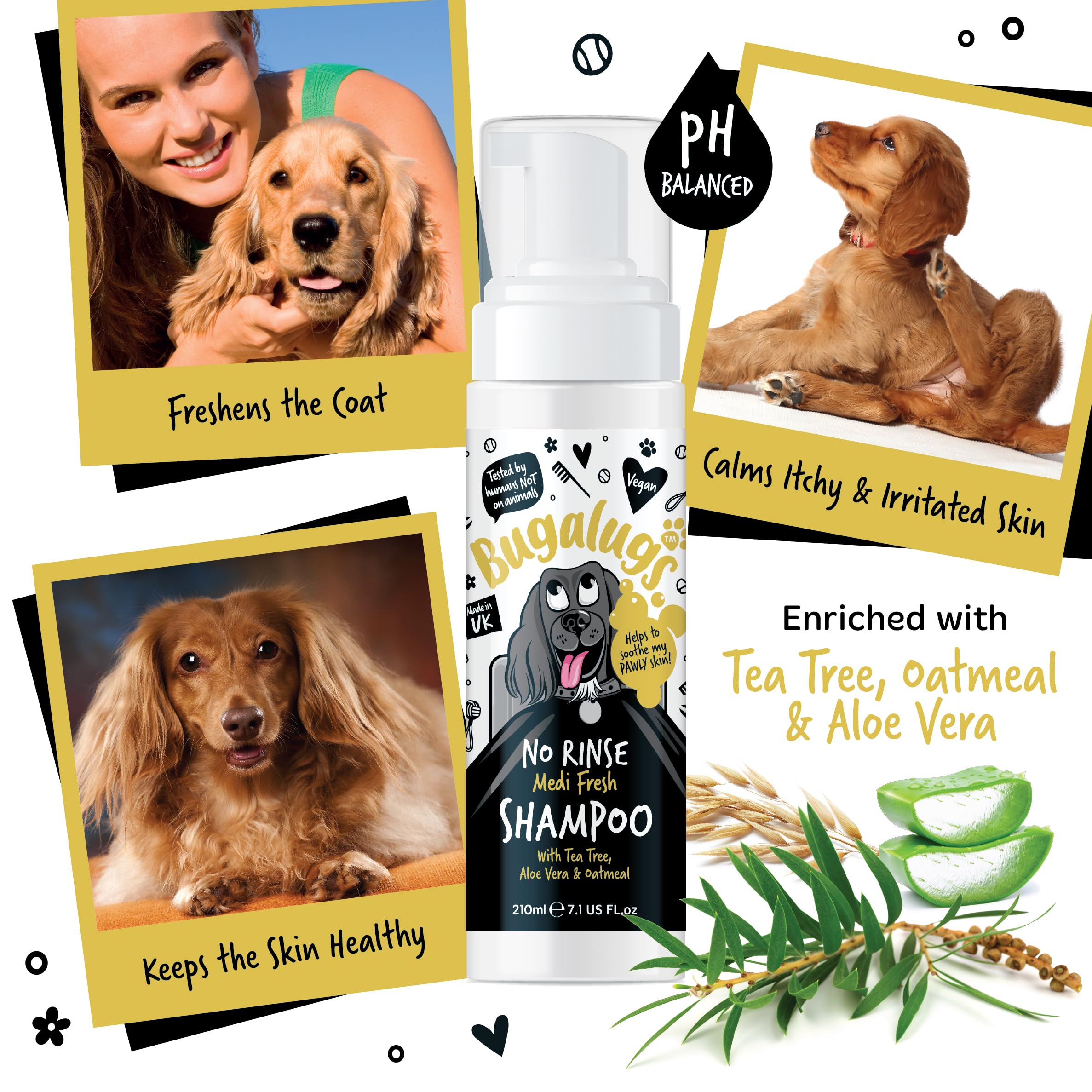 BUGALUGS Dog Shampoo for Itchy Skin Medi Fresh Natural Safe Sensitive Formula - Soothing Skin Cooling For Skin Irritation and anti itch - Image 3