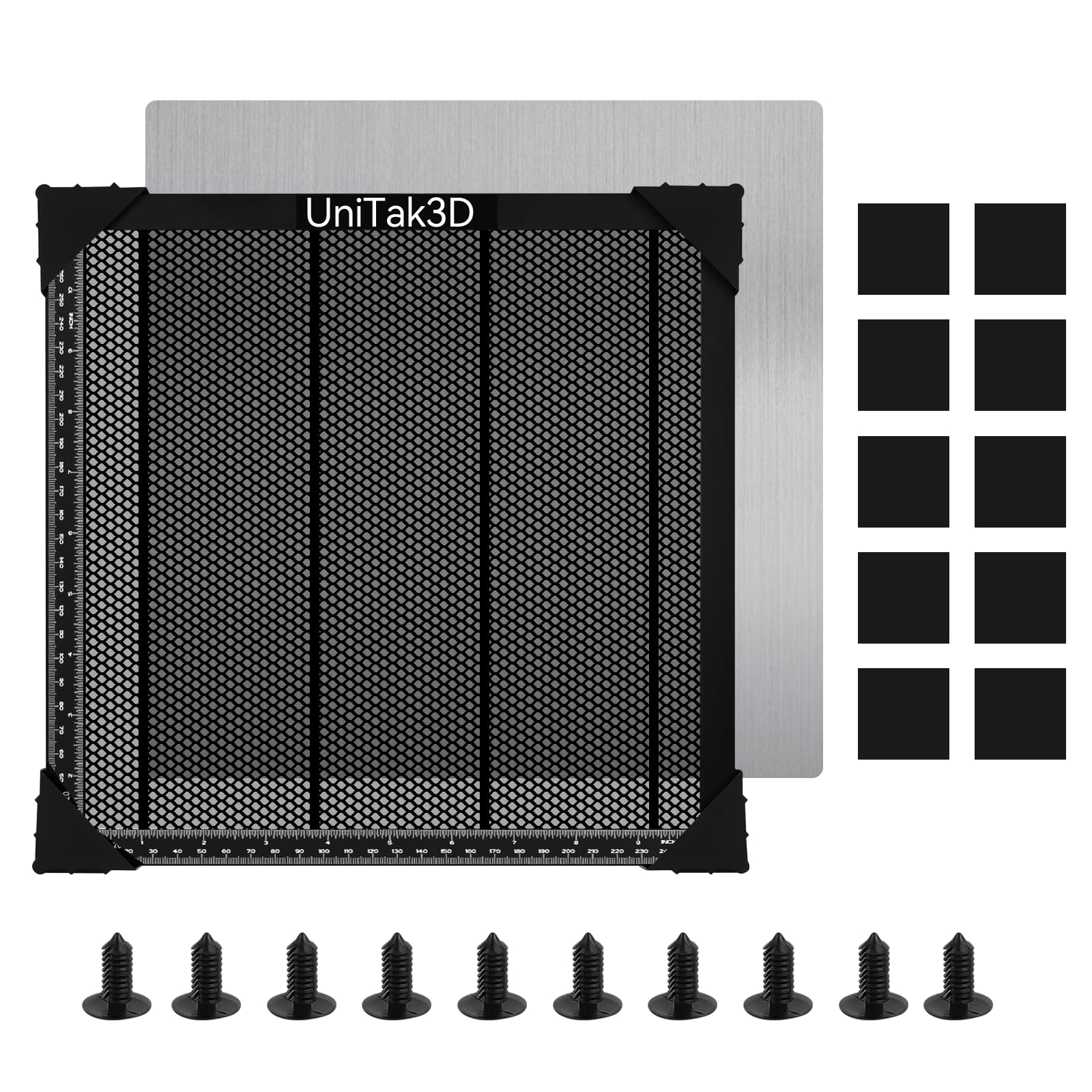UniTak3D Honeycomb Laser Bed 300 x300 mm Working Table for S1/RAY5 Engraver,Fast Heat Dissipation and Desktop Protection with Aluminium Plate(Working Area:10.245x10.24in)