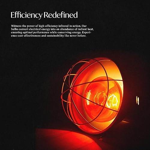 Miniatura 6 de TOPHORT Paquete de 2 bombillas de calor R40250 vatios, lámparas de calor rojas para exteriores, para mascotas, bombilla de inundación para pollos,