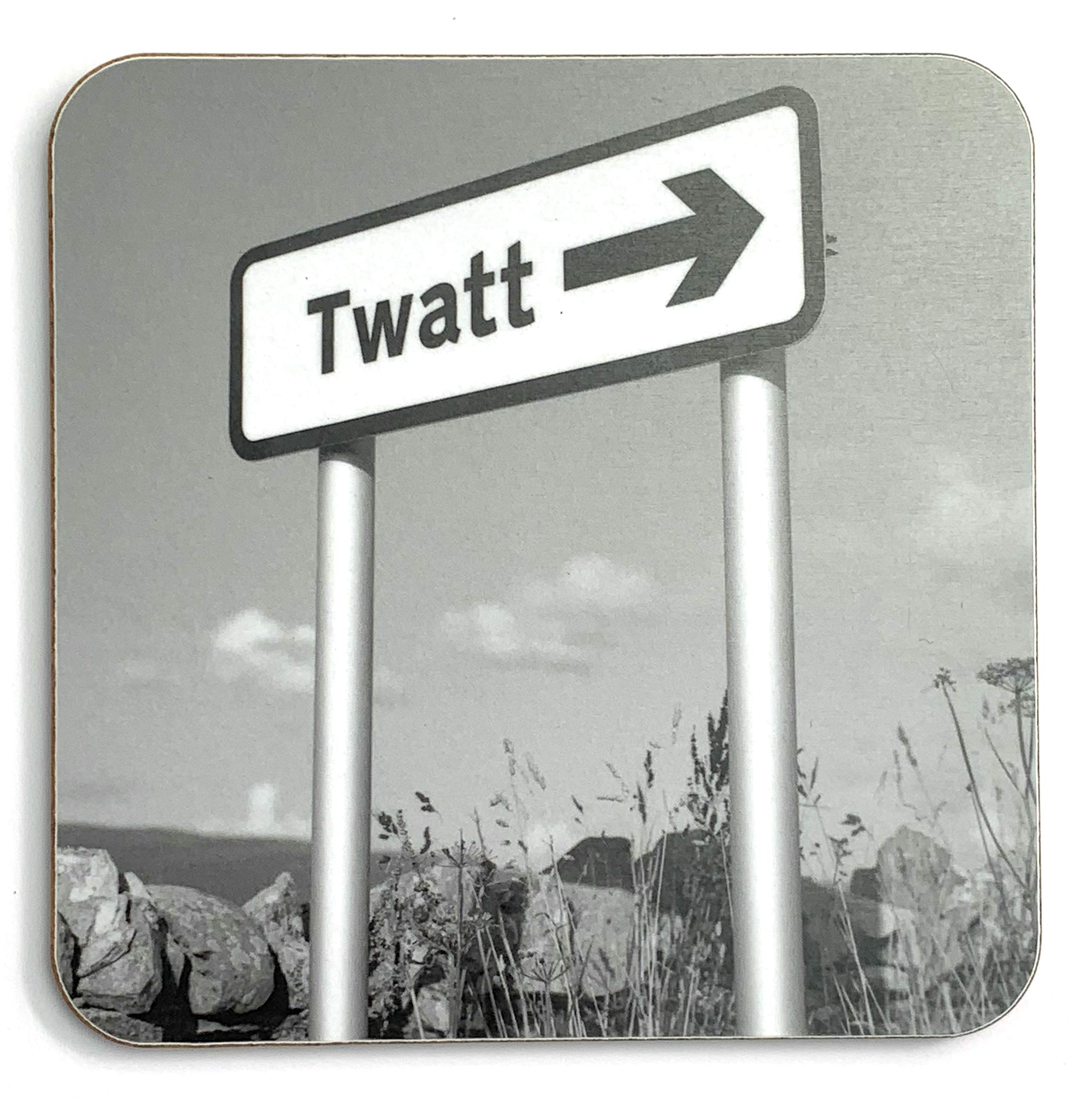 Lesser Spotted Britain Black/White Twatt Coaster