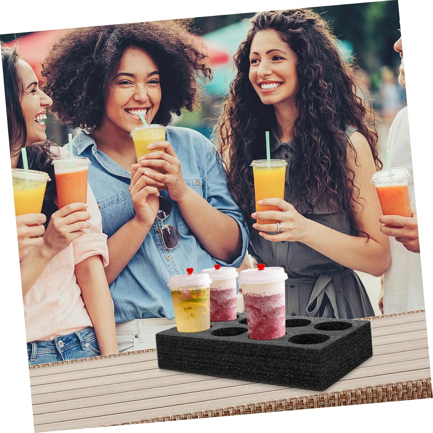 3pcs Multiple Drink Carrier Tray for Takeout Beverages Lightweight Cup Holder for Tea and Cold Drinks for Outdoor Picnics and Events