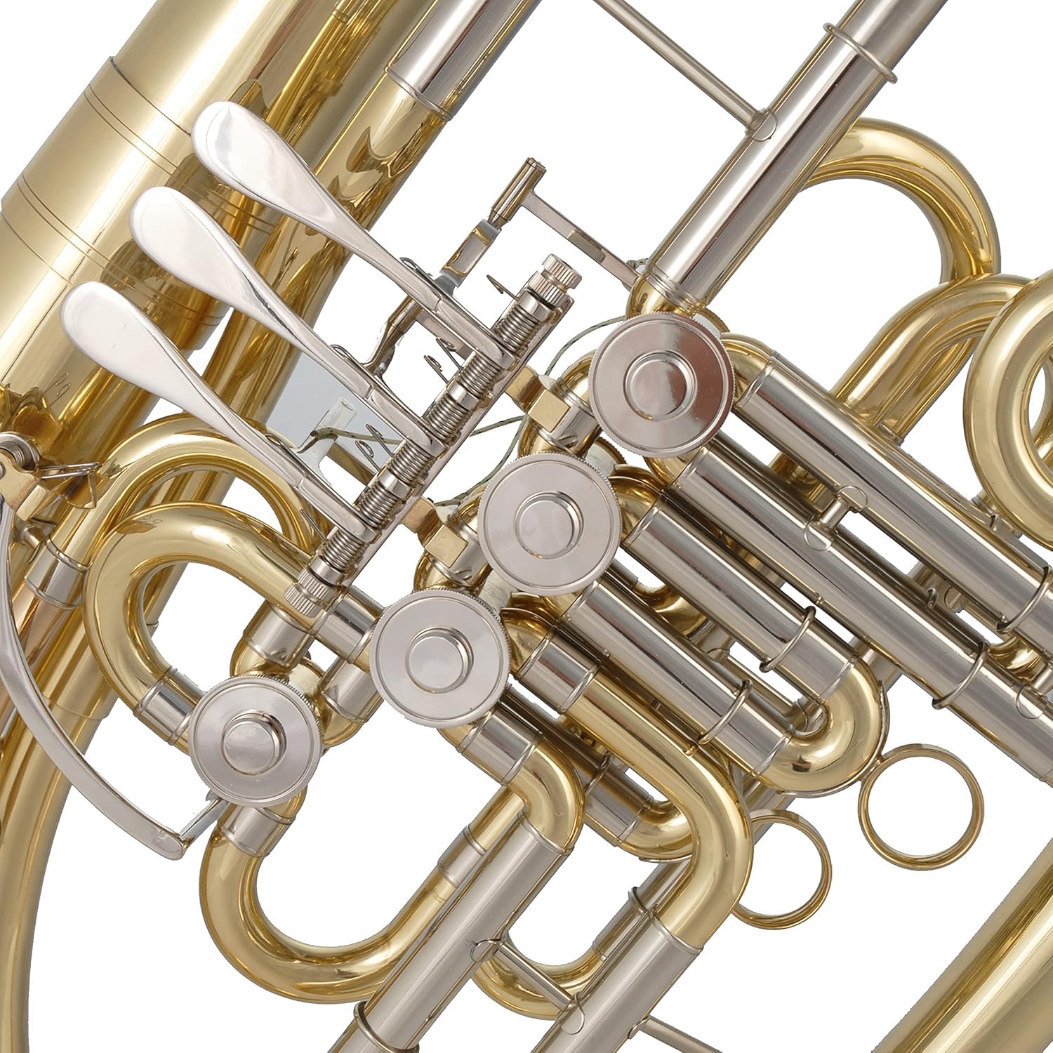 Tuba Wagner en F/B – Corne de wagner avec 3 valves rotatives et valve d'inversion – Complet avec valise, embout buccal et accessoires