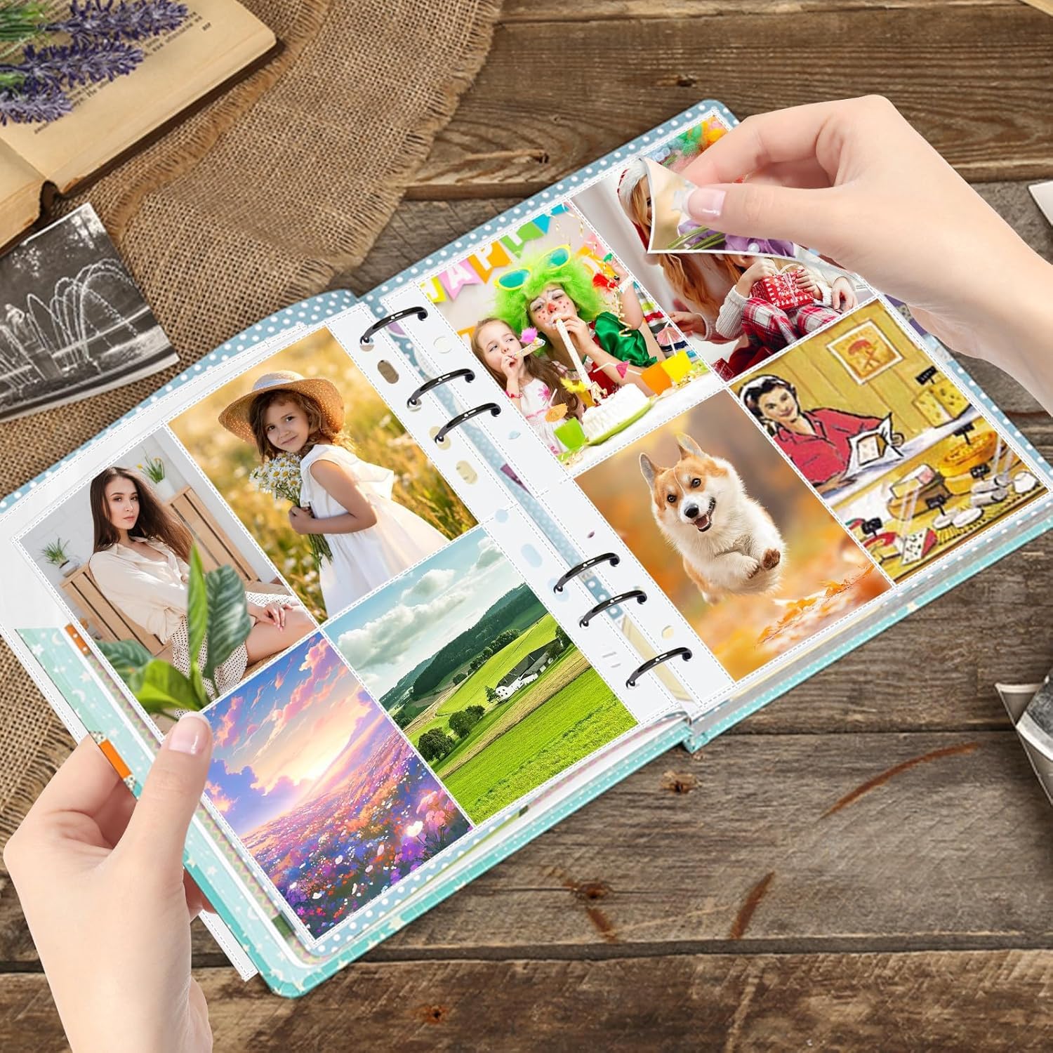 100 Pack Tasche A4 Foto Maniche,Raccoglitore Carte,4 Scomparti,Porta Cartoline A4,Buste Trasparenti Cartoline Inserimento,per La Protezione di Foto,Documenti,Cartoline(10,8 x 15,2 cm)