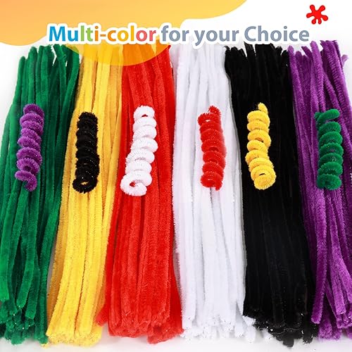 Miniatura 6 de Caydo 300 piezas de limpiadores de pipas verdes, suministros de manualidades, tallos de felpilla para proyectos de manualidades, decoraciones de