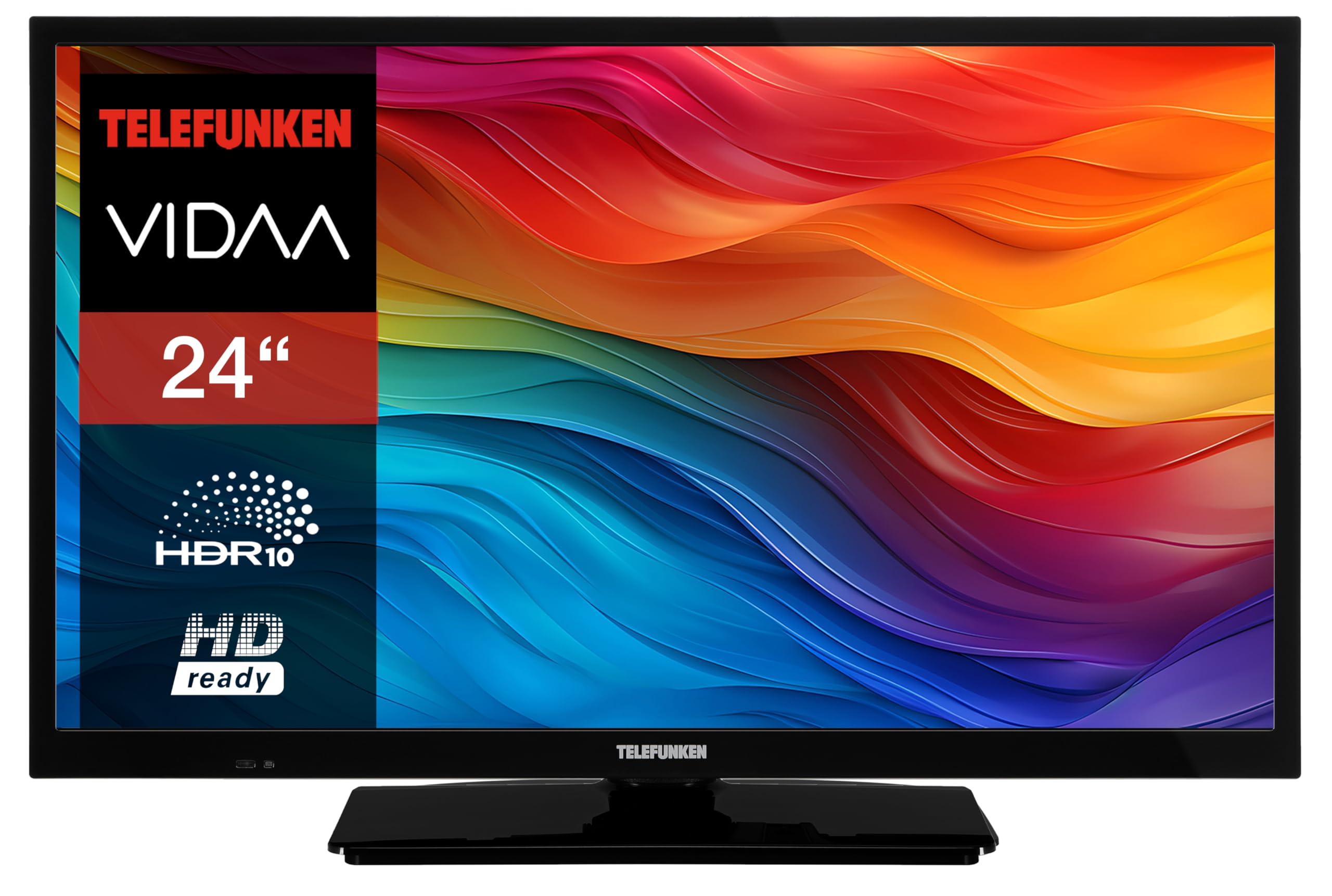 TELEFUNKEN XH24VP550M TV Smart TV VIDAA HD TV de 24 pulgadas, HDR TV con sintonizador triple integrado, LED TV negro (2026)