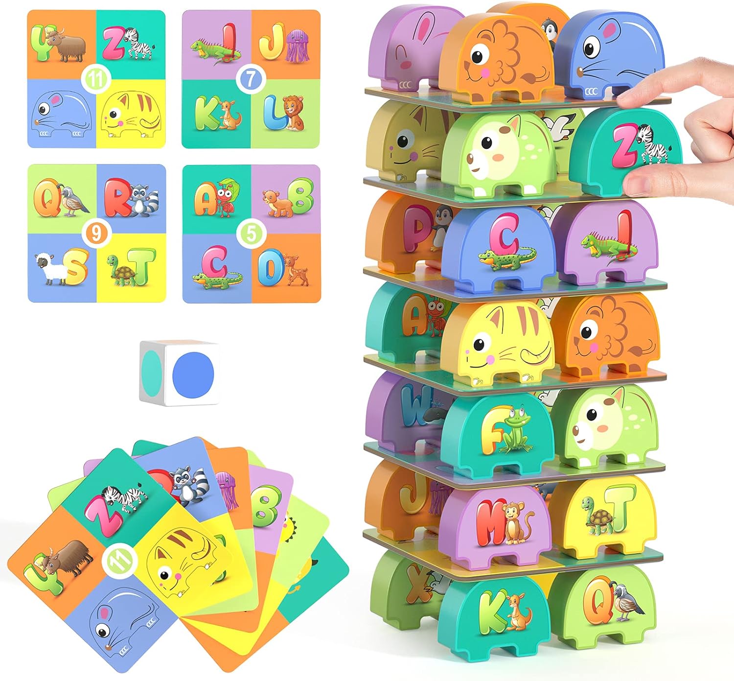 TEMI Stacking Game, Balance Building Blocks for Kids Family Board Game