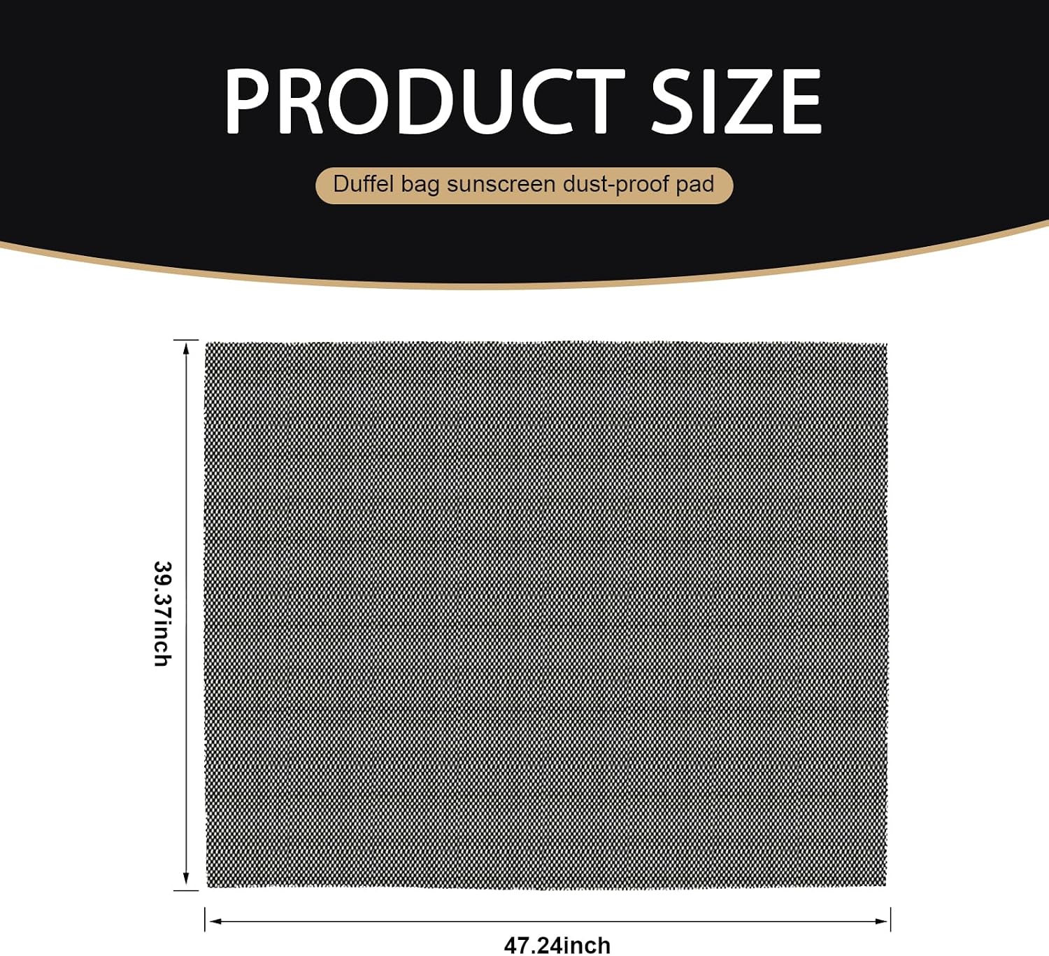 1 PCS Car Roof Non-Slip Rug Pad, 47" x 39" Roof Cargo Bag Protective Mat, PVC Car Roof Storage Bag Protective Mat, Roof Rack Accessory, for Most Vehicles (Black) image 2