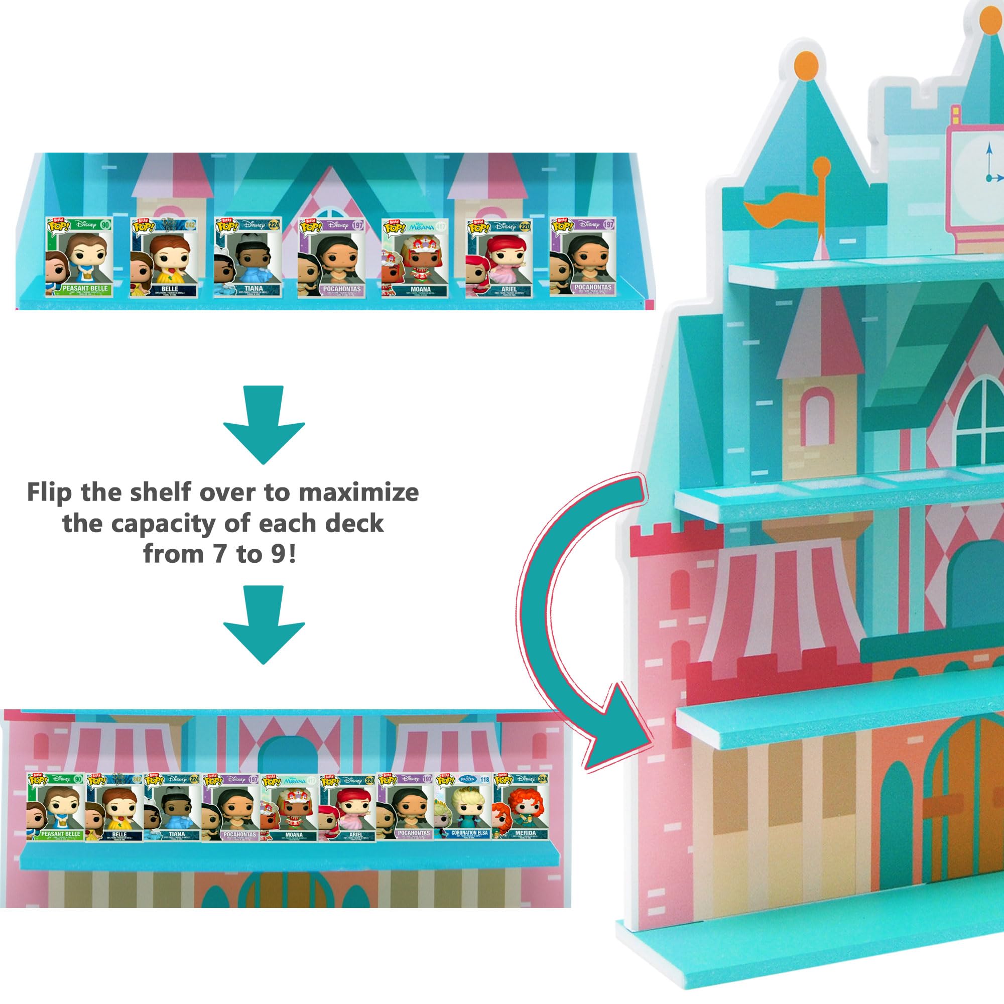 AUFGELD Display Shelf Compatible with Fnko Bitty Princesses Series - Image 4