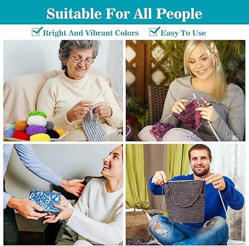 Miniatura 2 de MAQIHAN Hilo acrílico de 15 x 0.71 oz para tejer a ganchillo, hilo suave para manualidades, madejas de hilo multicolor para ganchillo, hilo de