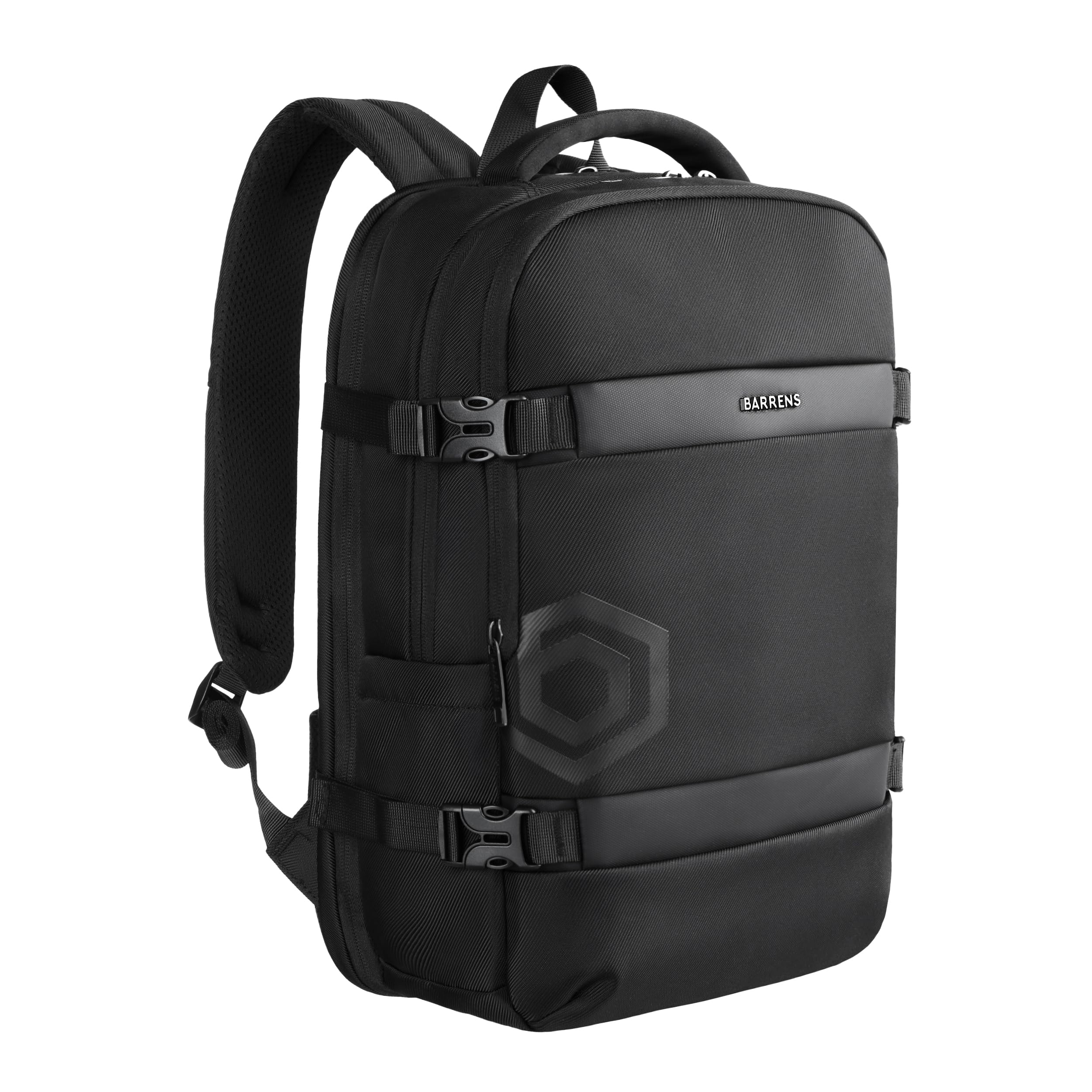 BARRENS Zaino Laptop Uomo Lavoro 15.6 Laptop Pollici, Business Backpack Impermeabile Grande Zaino Scuola con Trolley Strap (Nero)