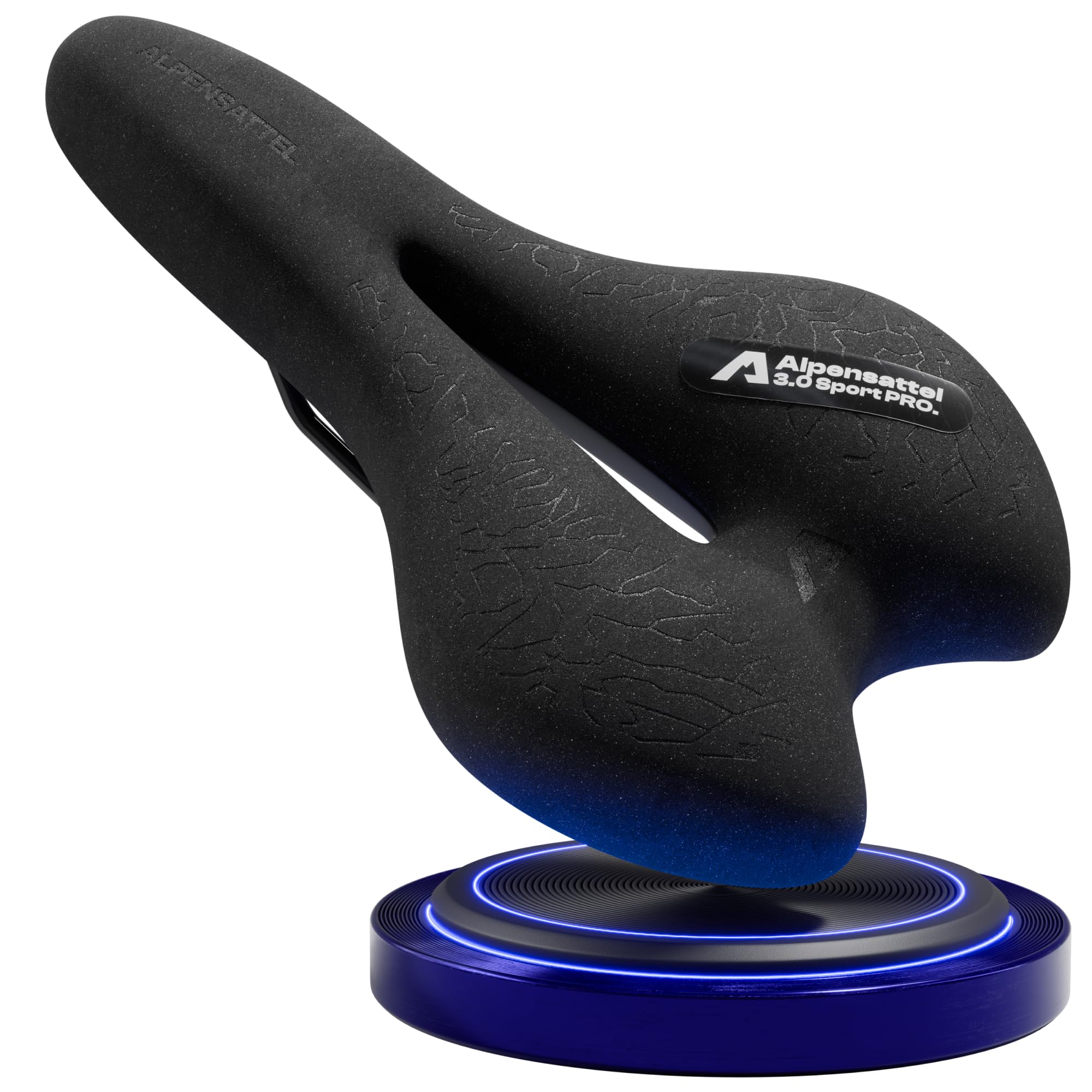 ALPENSATTEL® Sillín de bicicleta ergonómico [espuma viscoelástica 3D] – Sillín para hombre y mujer – Material transpirable para una distribución ideal de la presión – Soporte universal para cada rueda