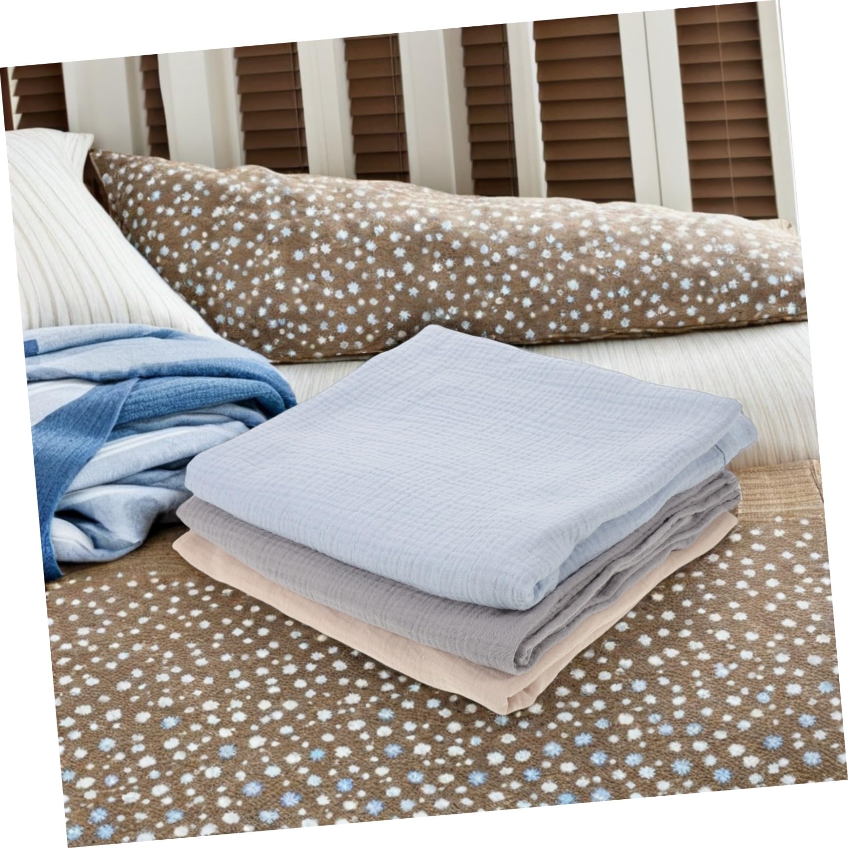 3 Piezas Mantas de Gasa para Recién Nacido Muselina Mantas para Bebés Unisex Envoltorios para Dormir y Baño
