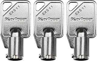 (3) KeyPower EX515 Fire Service Keys Tubular Replacement Key for Kone & Hiss-Craft Elevator Locks