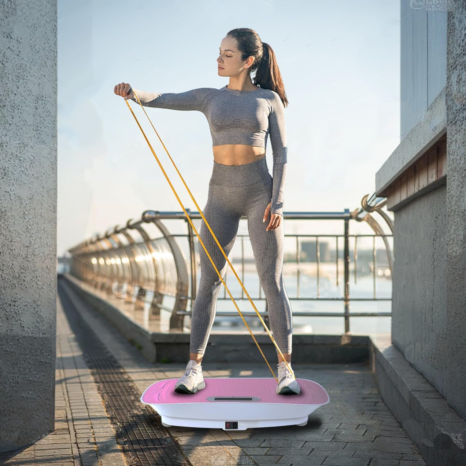 Tidyard Silent Vibration Platform, 10-Frequency Body Shaking Machine for Weight Loss & Fat Burning, Pink Fitness Massager for Unisex