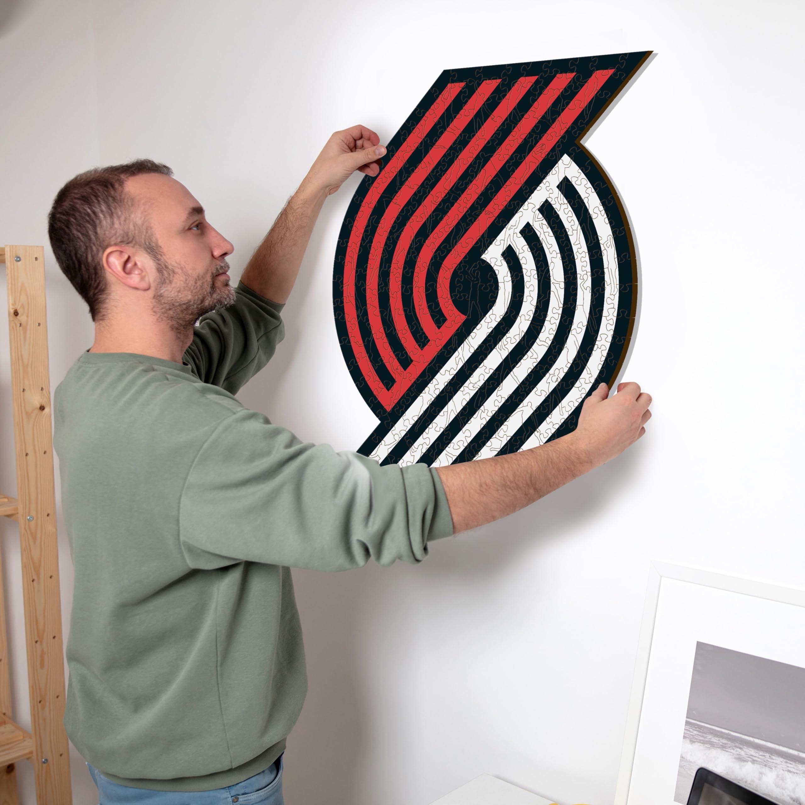 Iconic Puzzles NBA Drewniane Puzzle Wielokolorowe, M, 270 sztuk, PortlandTrailBlazers-M